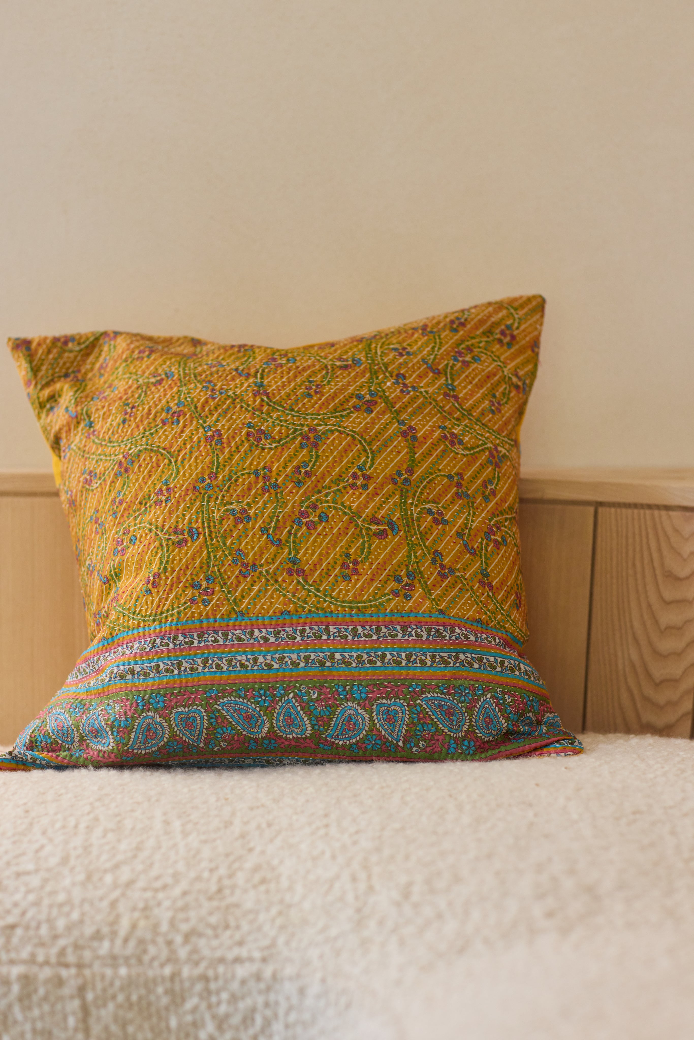 Kantha Silk/Linen Cushion