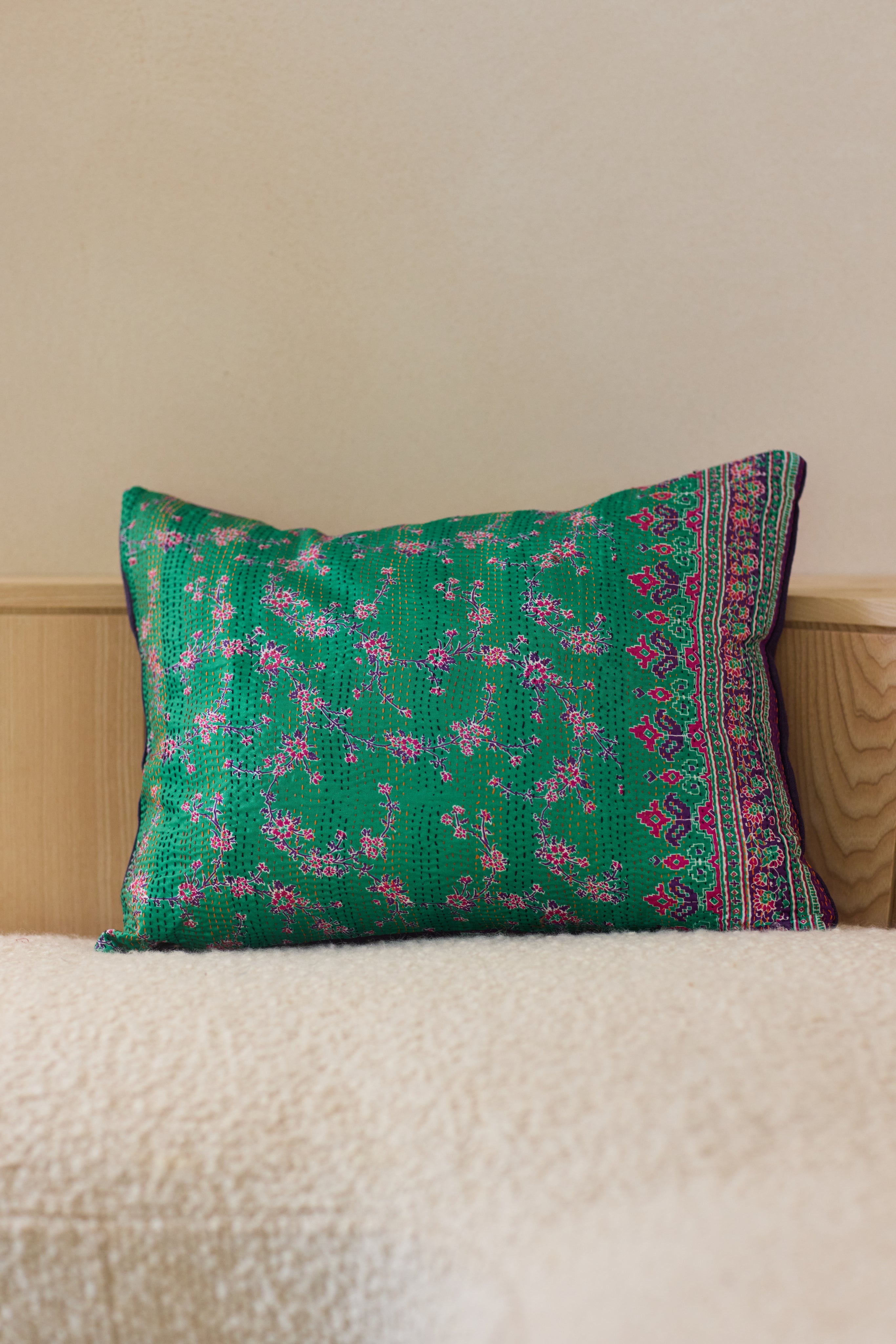 Kantha Silk/Linen Cushion