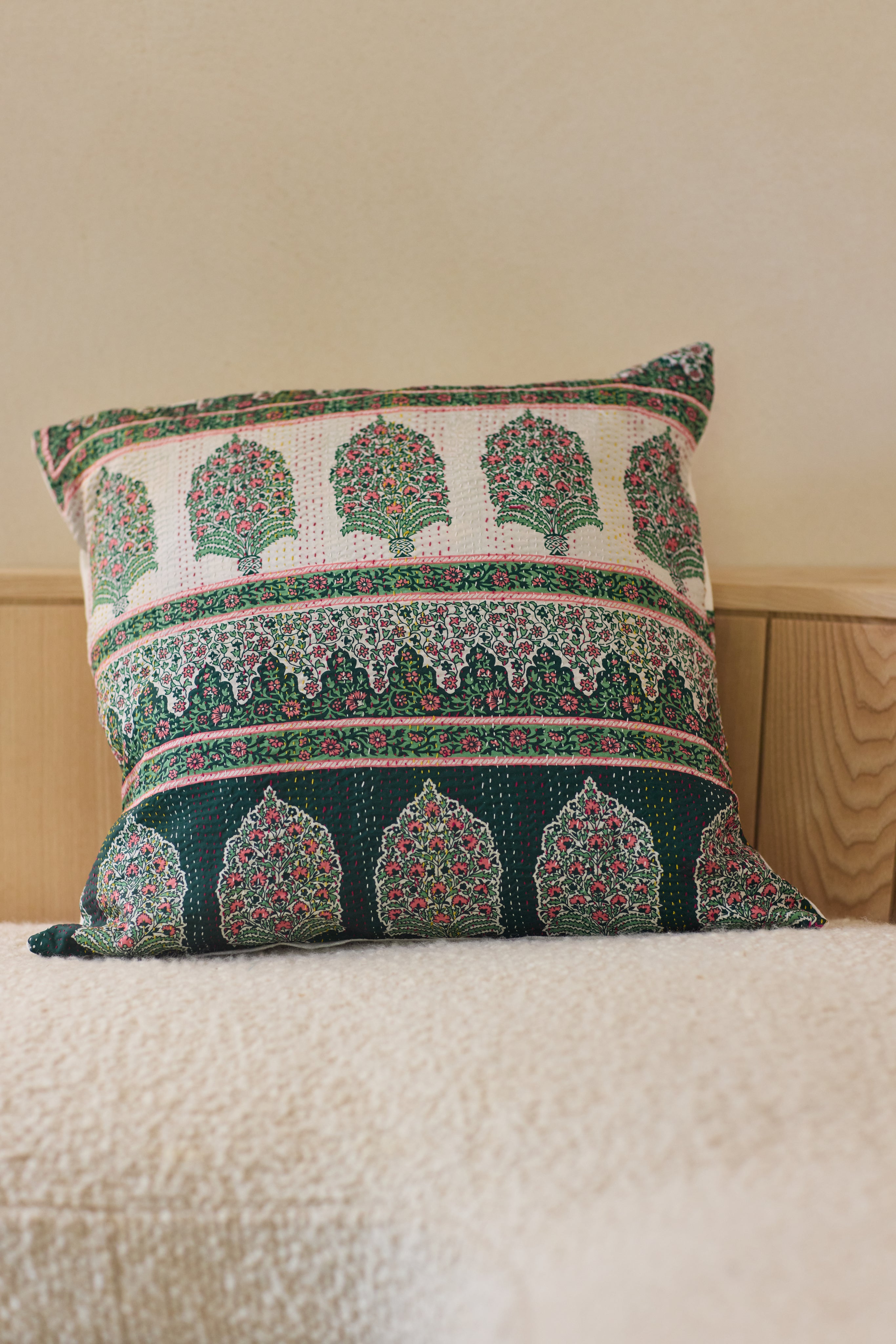 Kantha Silk/Linen Cushion