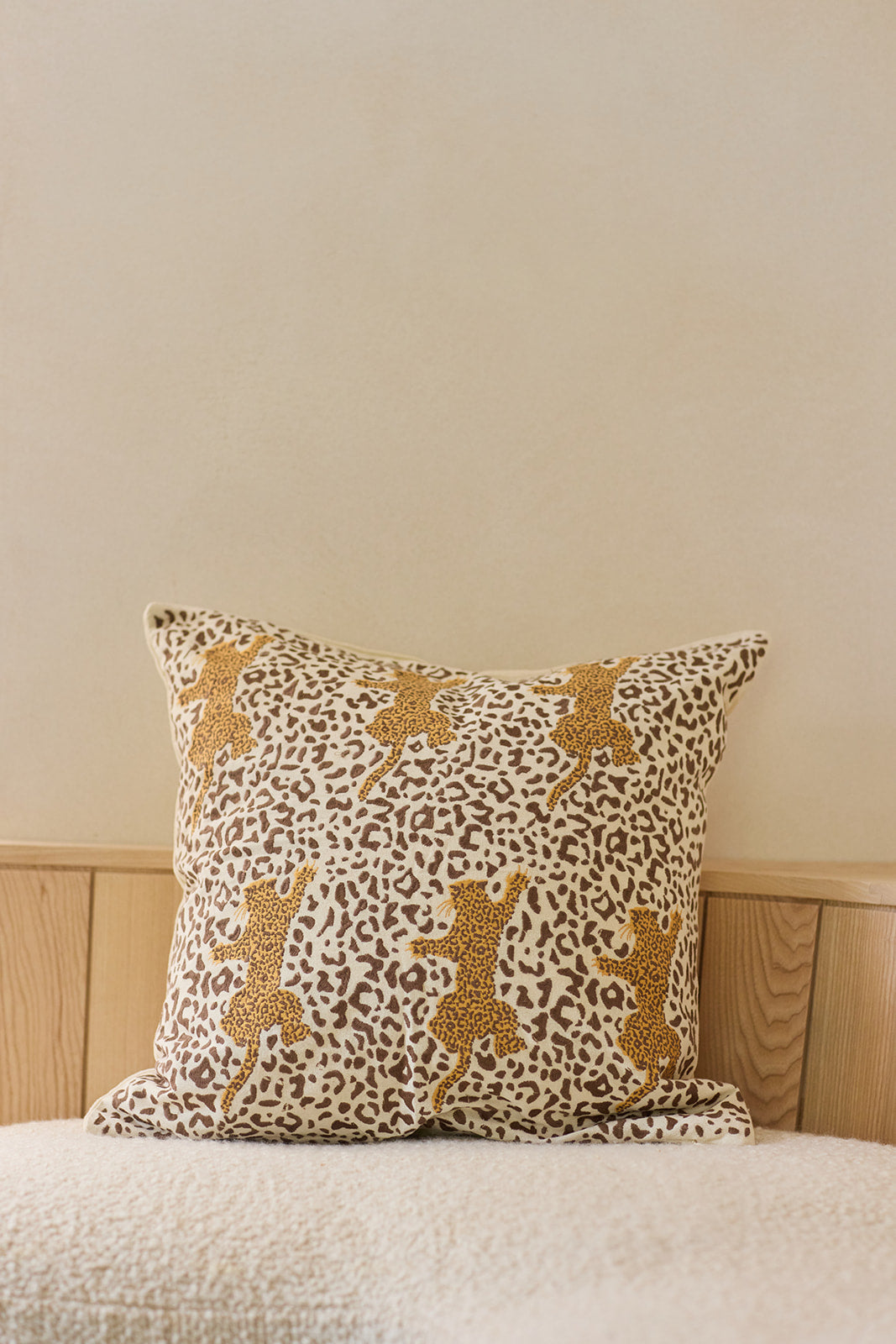 Leopard Embroidered Cushion