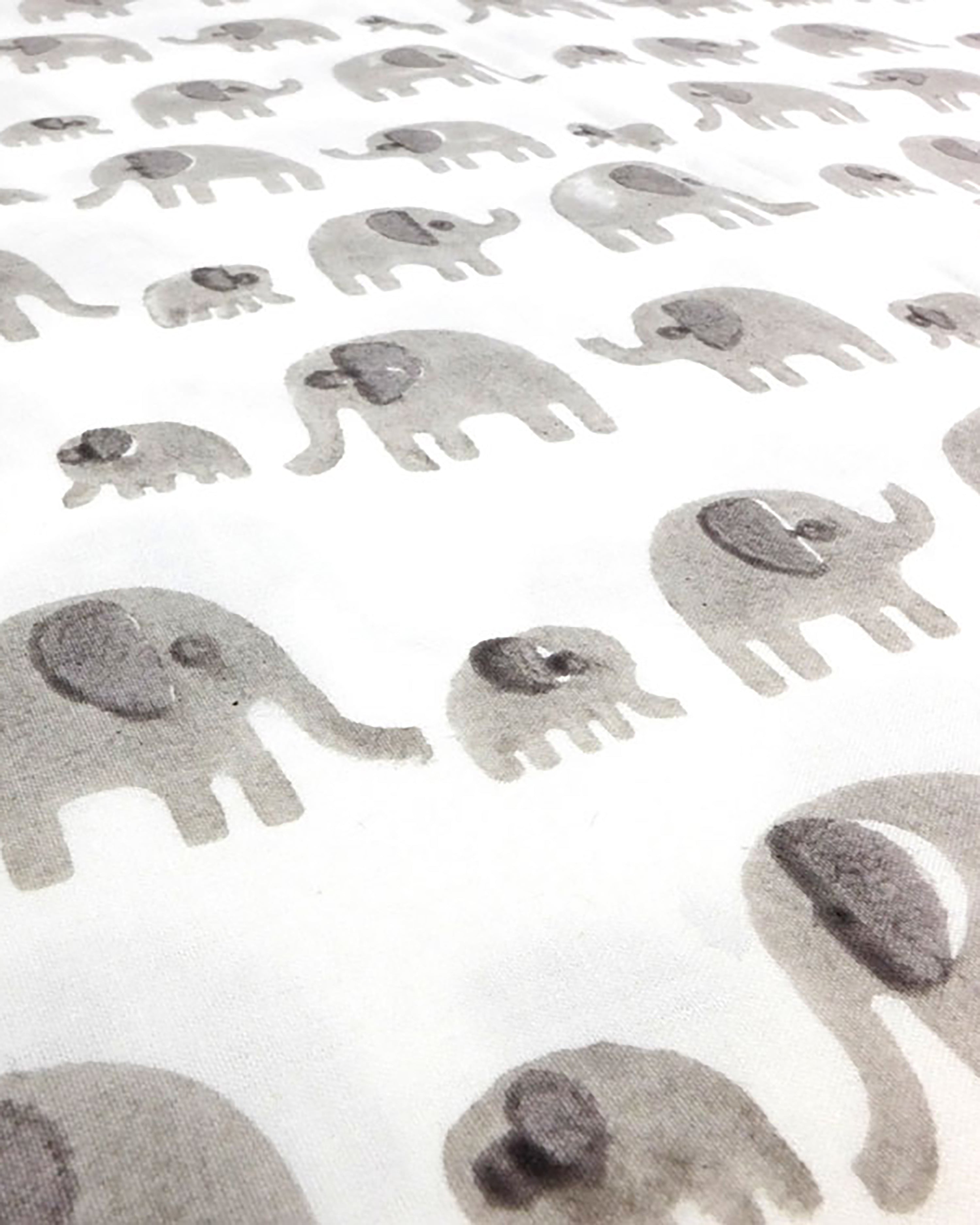 Grey elephant toddler cot bed duvet set