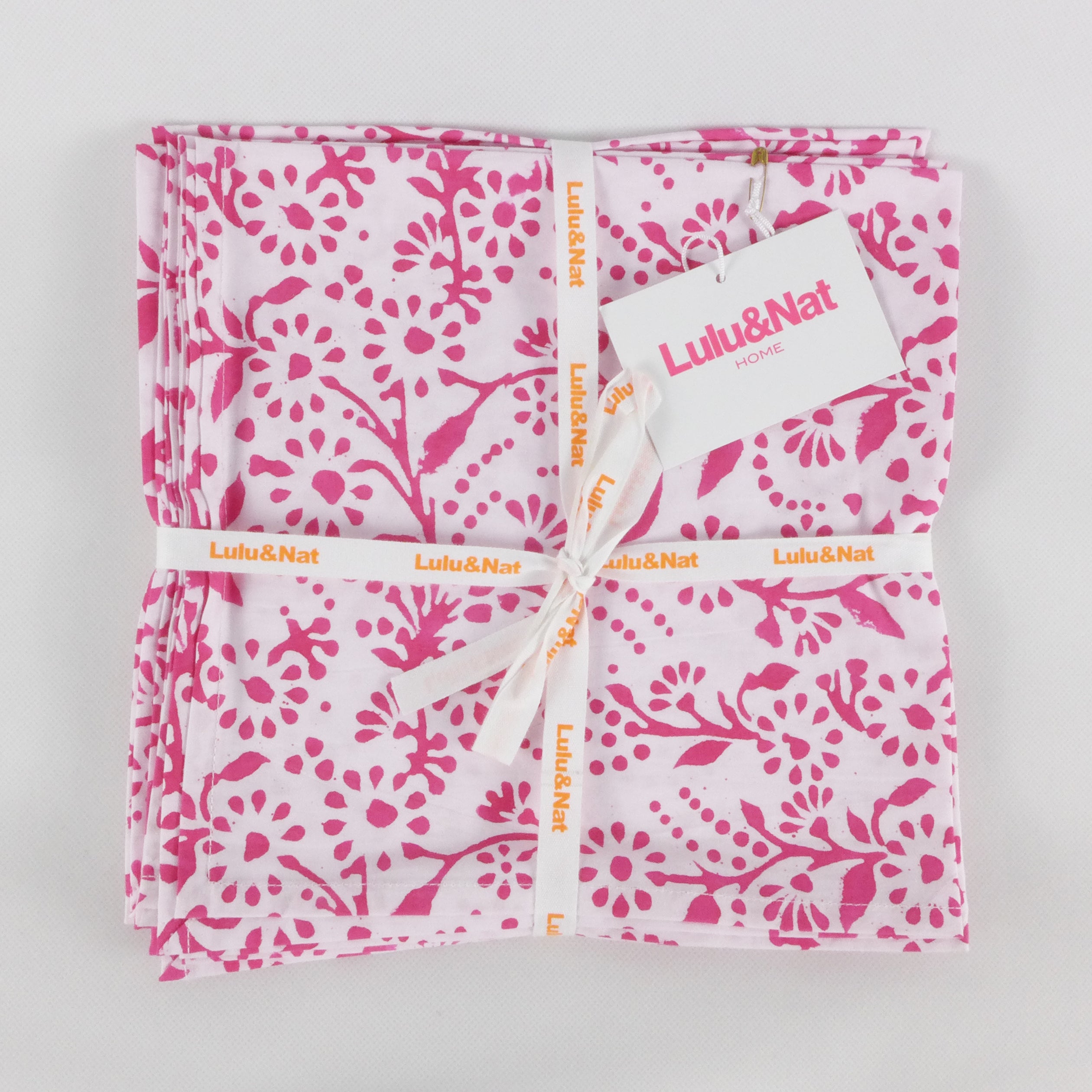 Pink floral napkins - set of 6