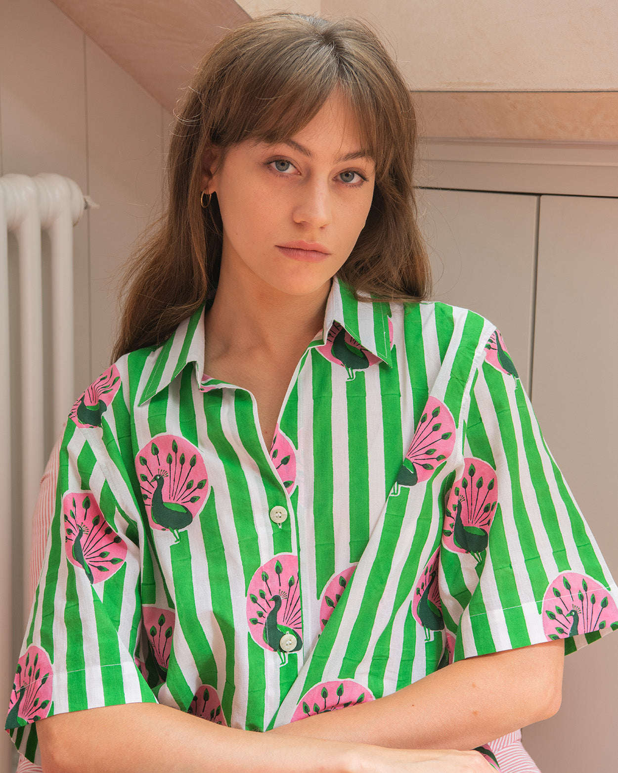 Green Stripe Peacock womens pyjamas