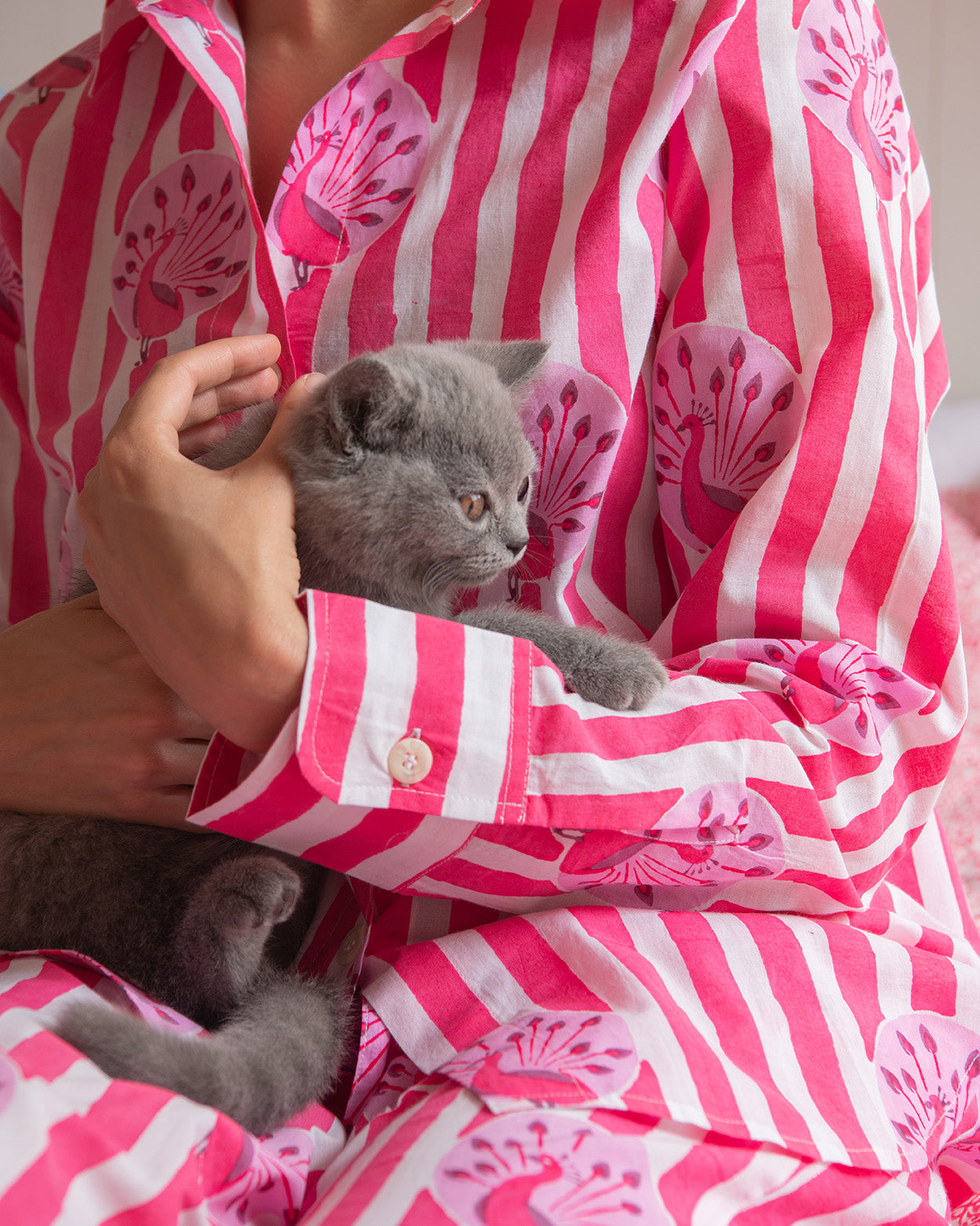 Hot Pink Peacock womens pyjamas
