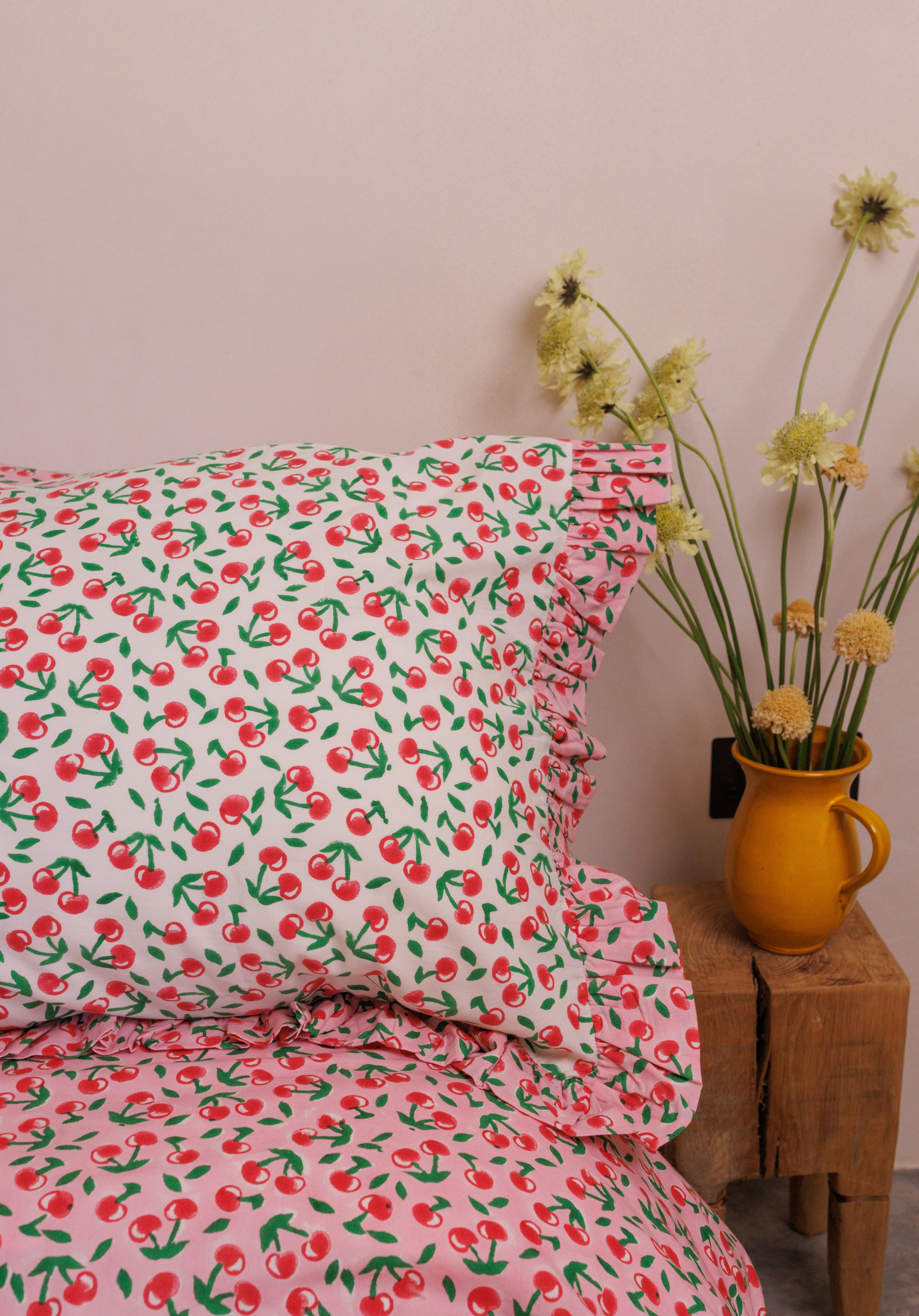 Cherry Frill Pillowcase