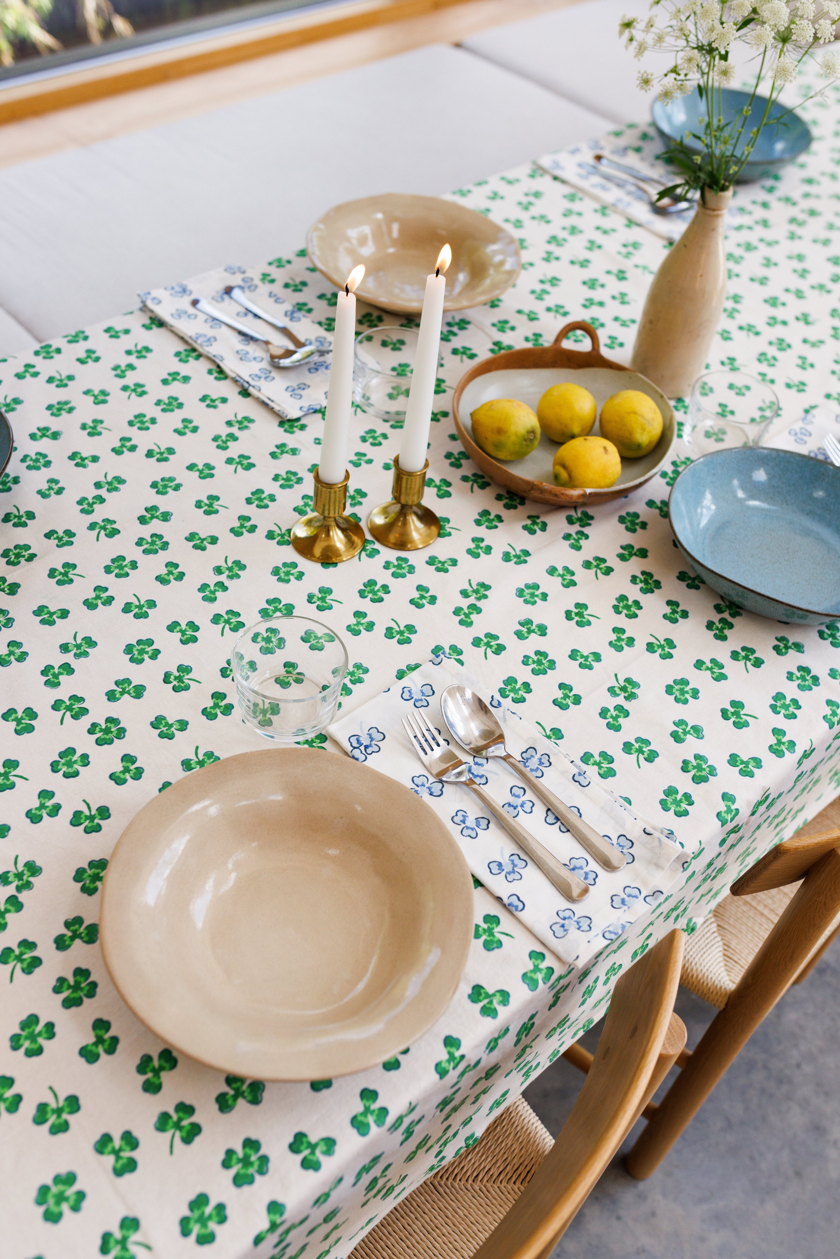 Blue Lucky Four Leaf Clover Napkins