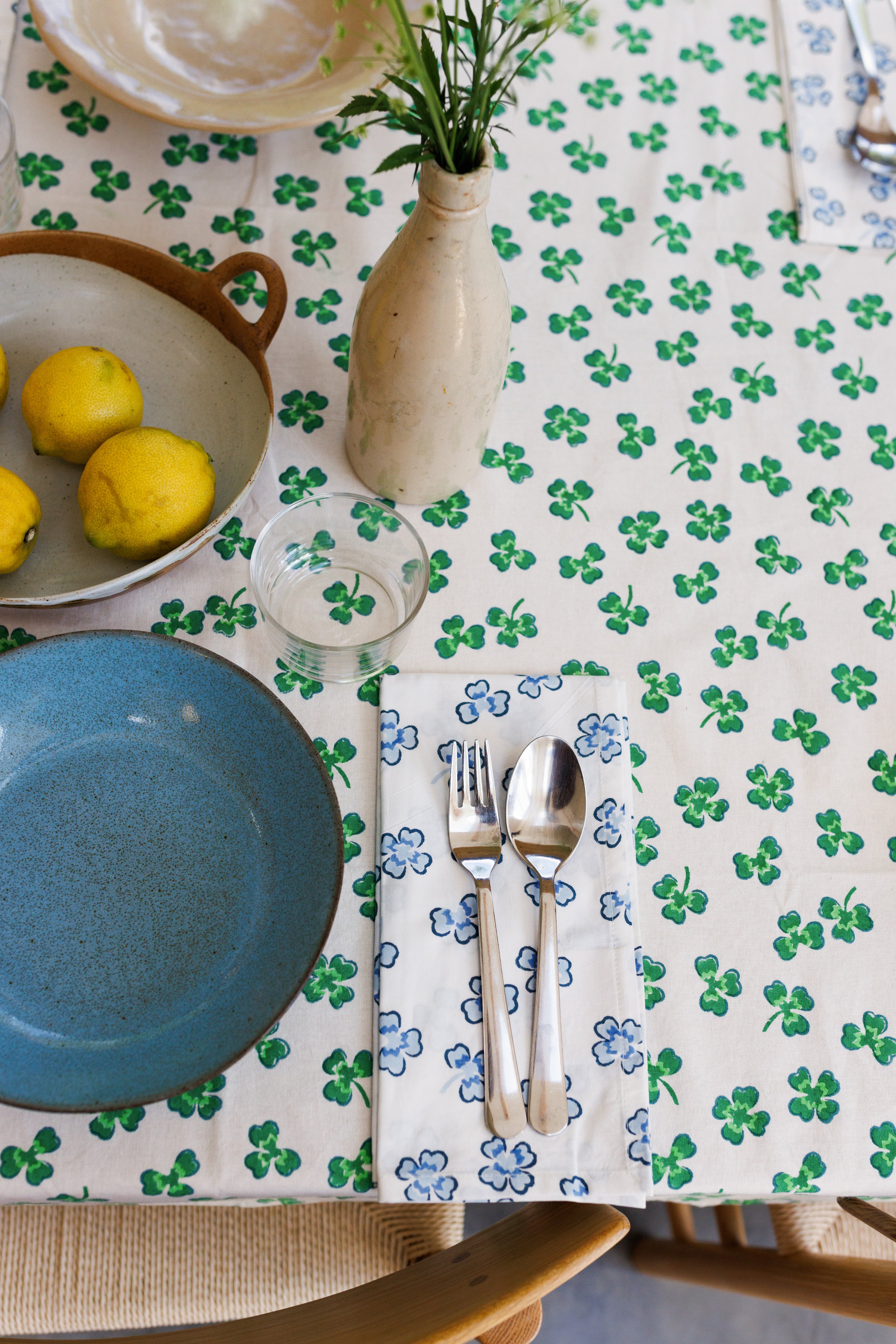 Blue Lucky Four Leaf Clover Napkins