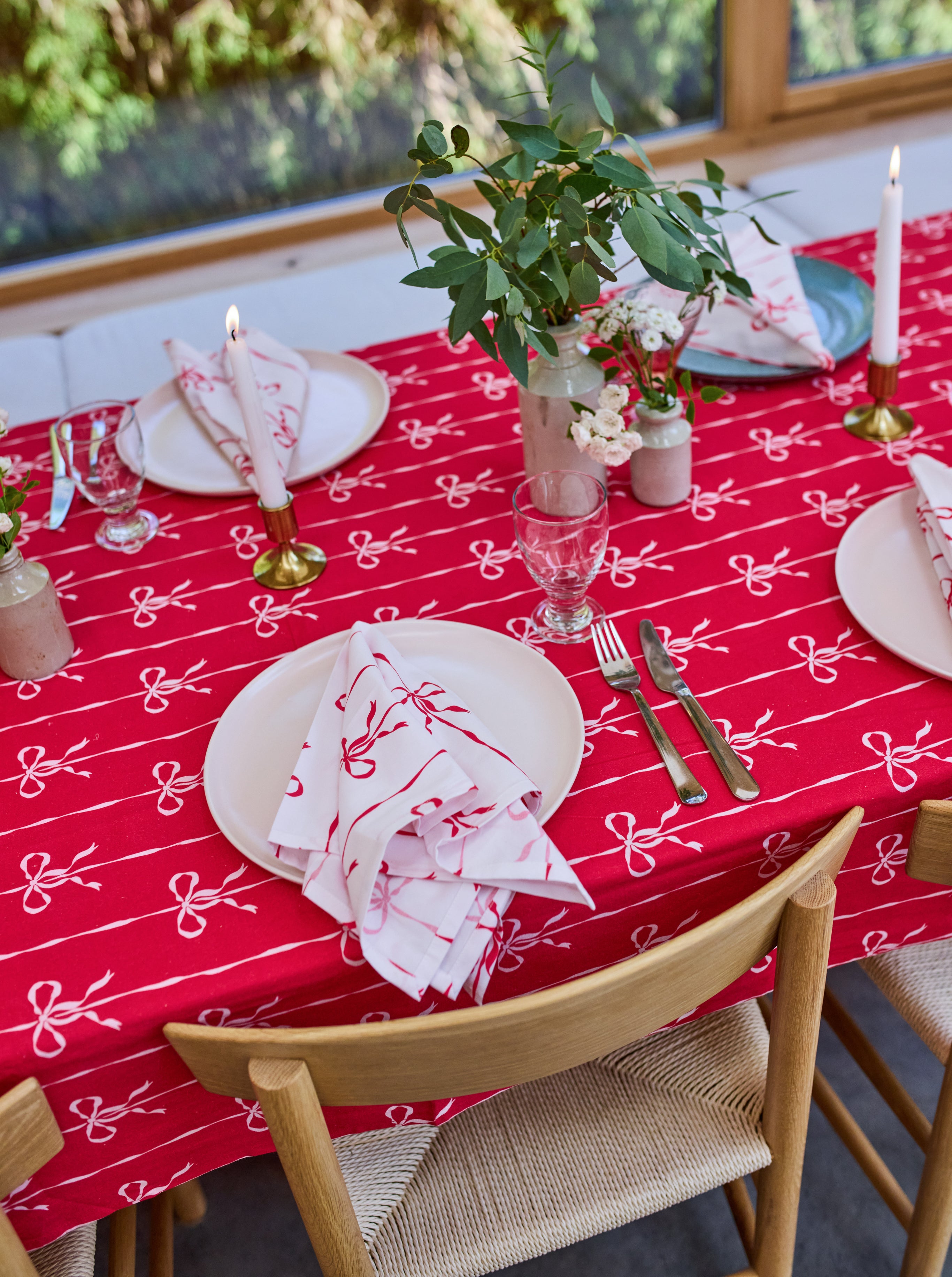 Red Bow Stripes Napkins