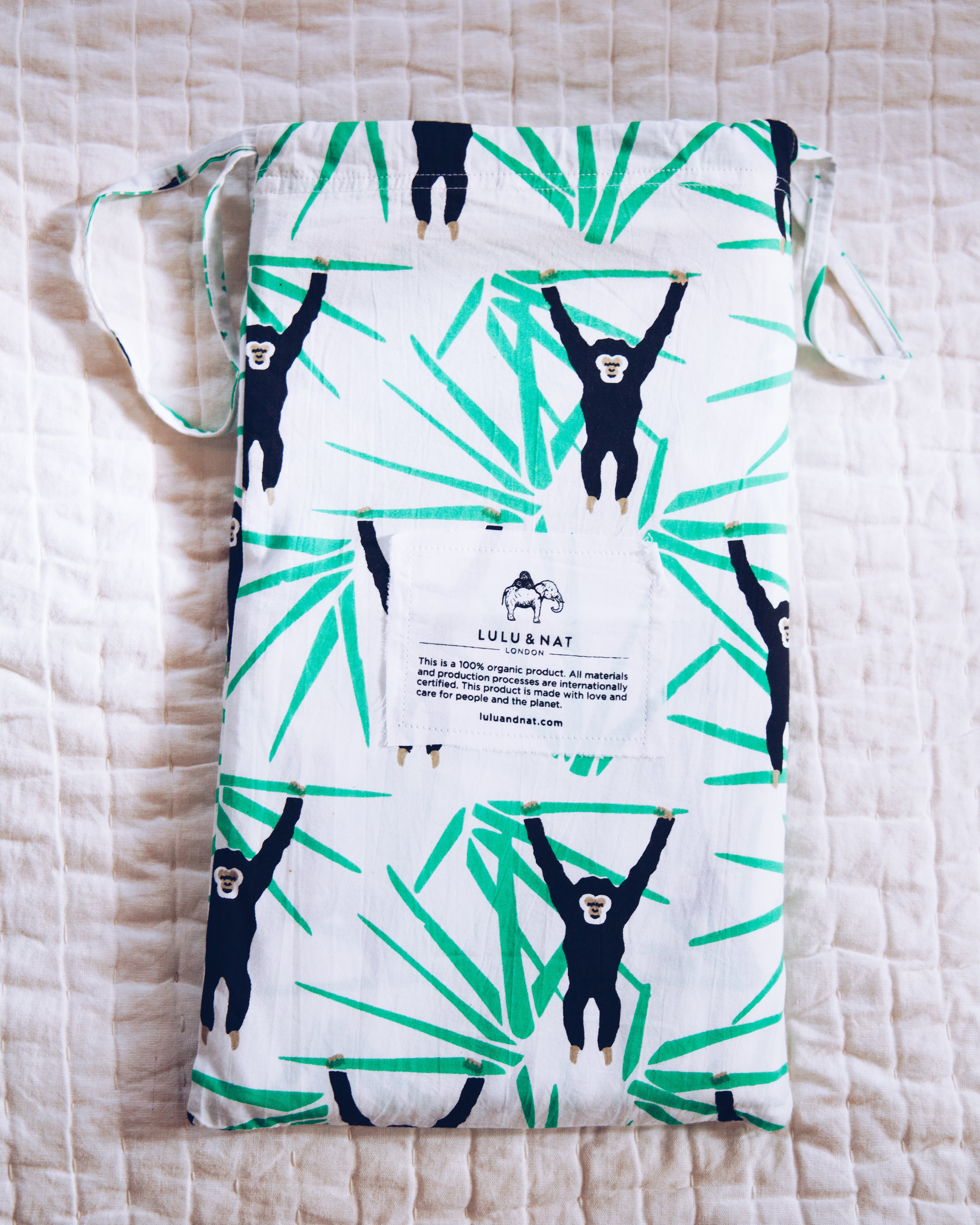 Monkey toddler cot bed duvet set