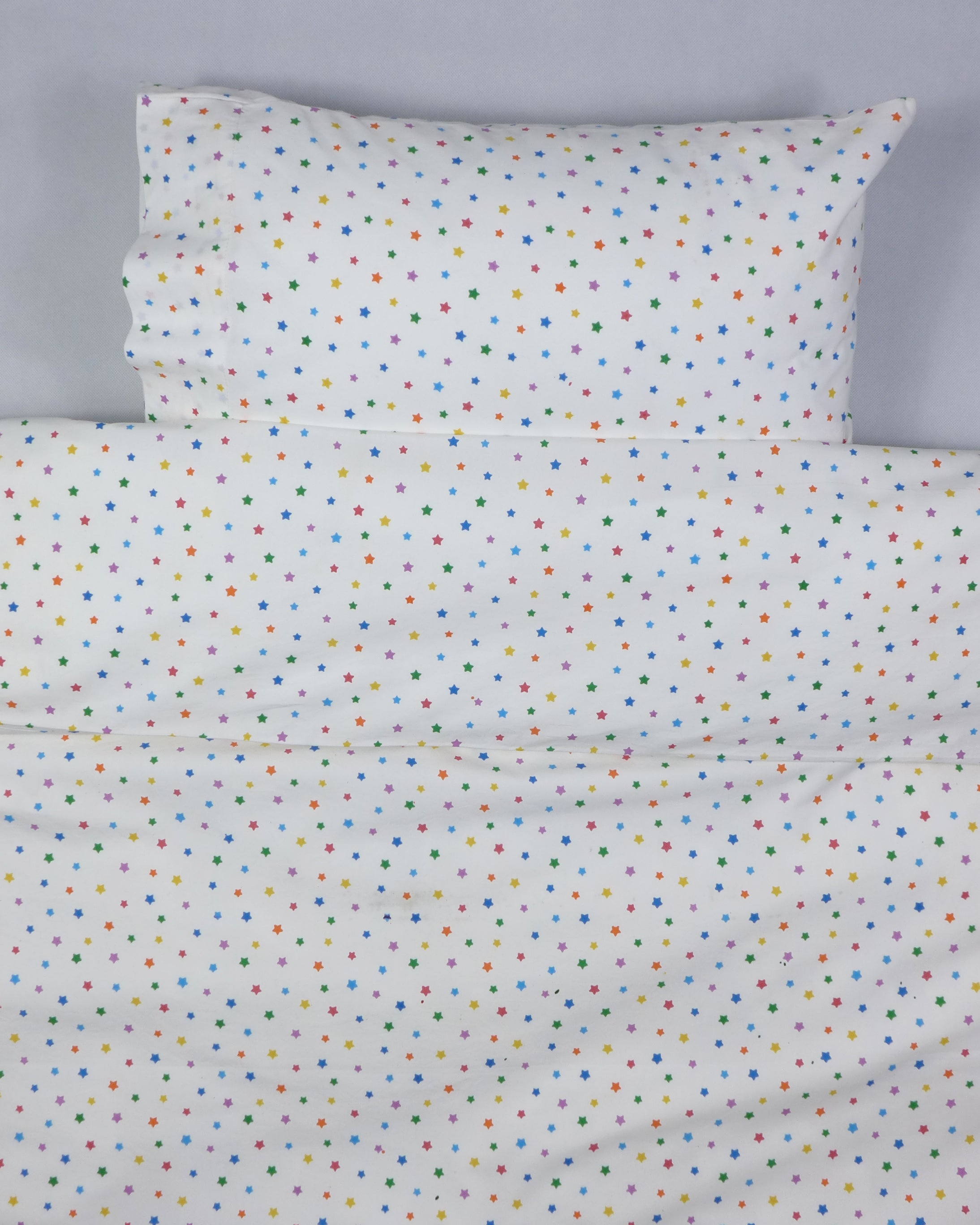 Multicolour star toddler cot bed duvet set
