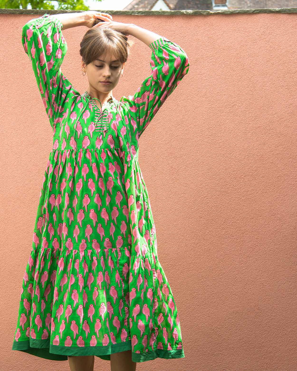 Parrot Dress - Green & Pink