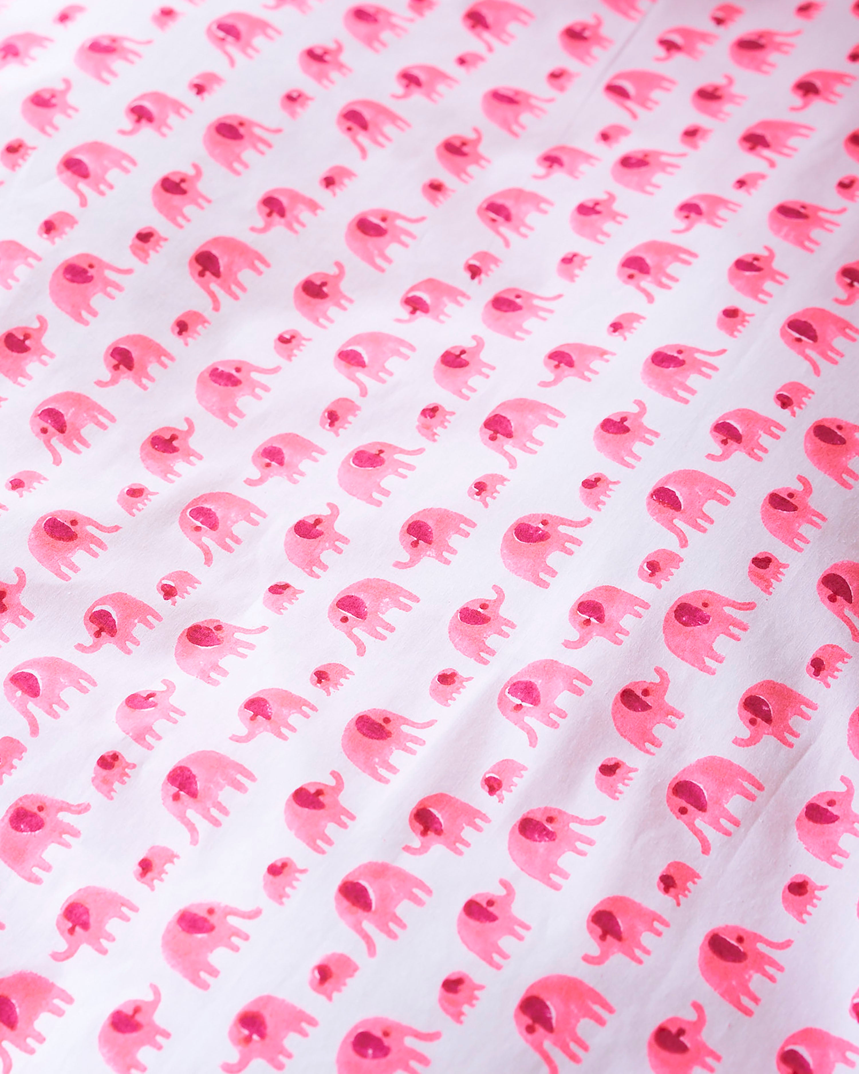 Pink elephant toddler cot bed duvet set