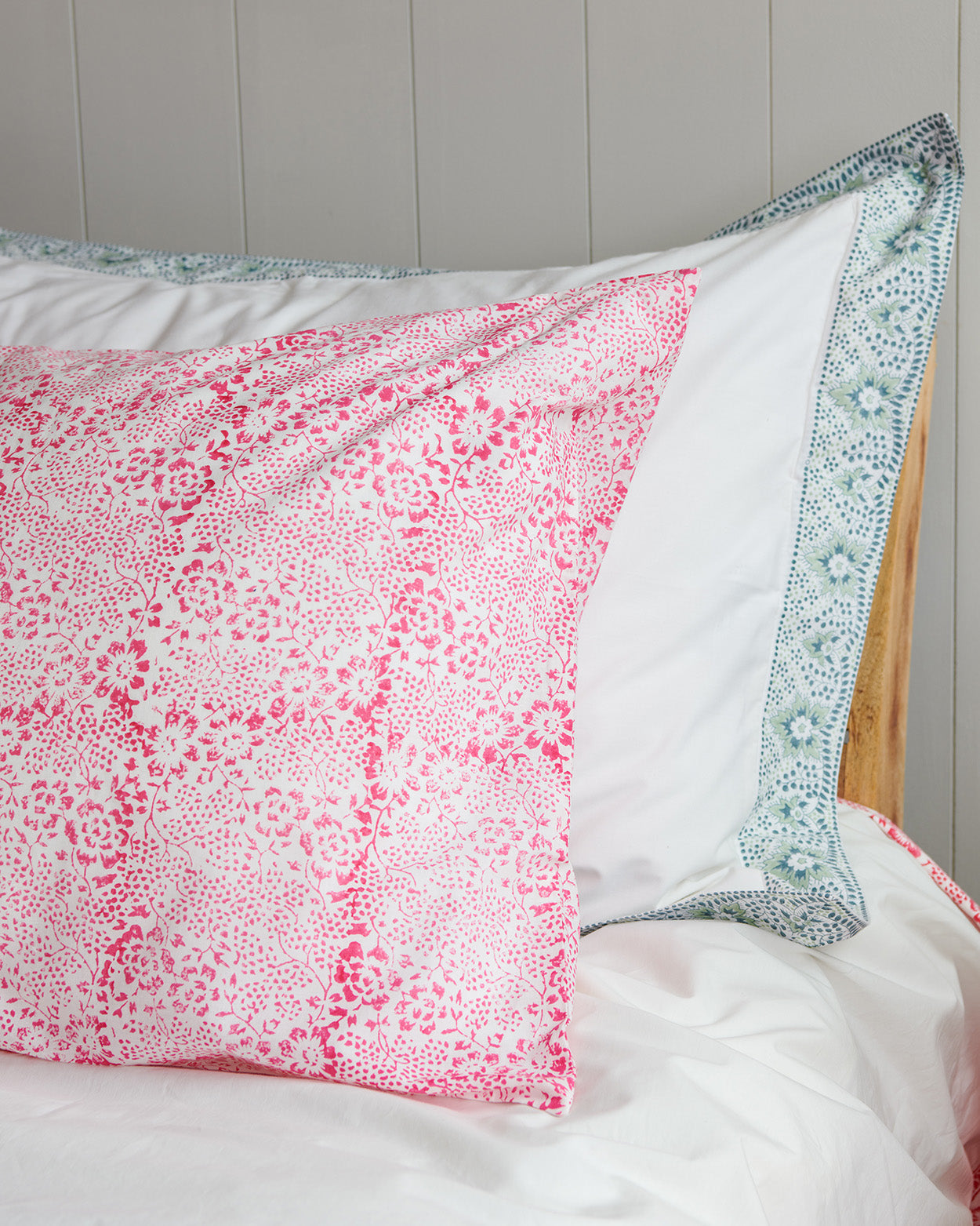 Pink Provencal Floral all over print set of 2 pillowcases