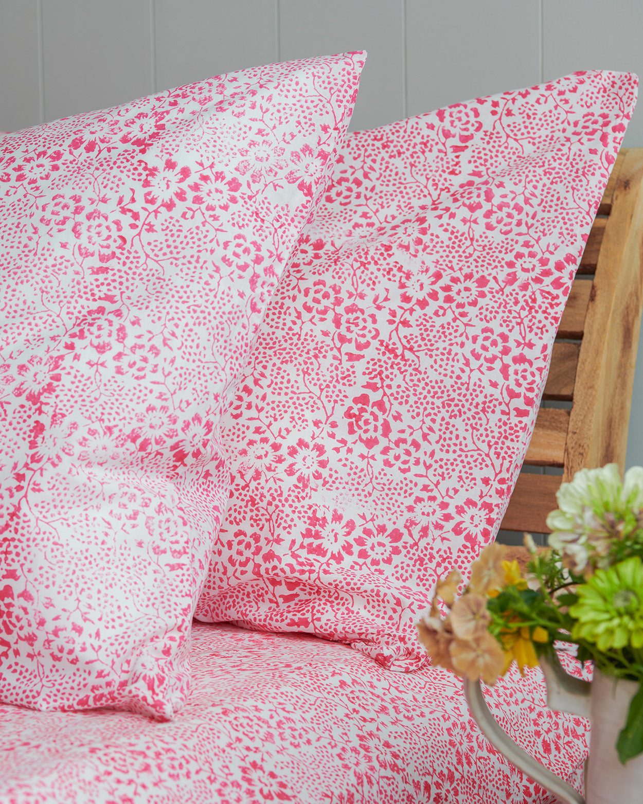 Pink Provencal Floral all over print set of 2 pillowcases