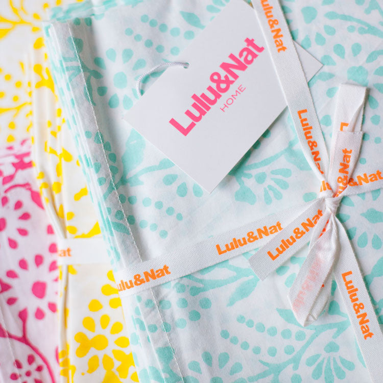 Pink floral napkins - set of 6