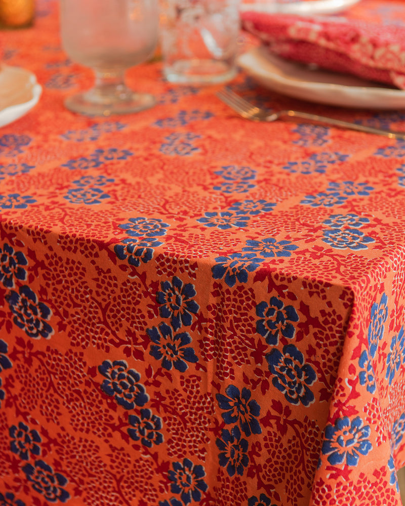 Amber Orange floral table cloth