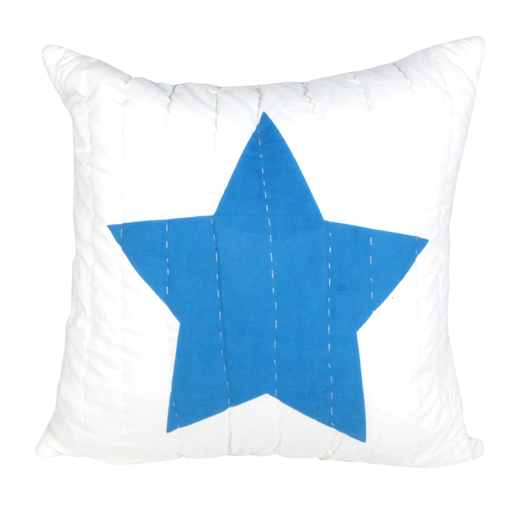 Blue & red star printed cushion