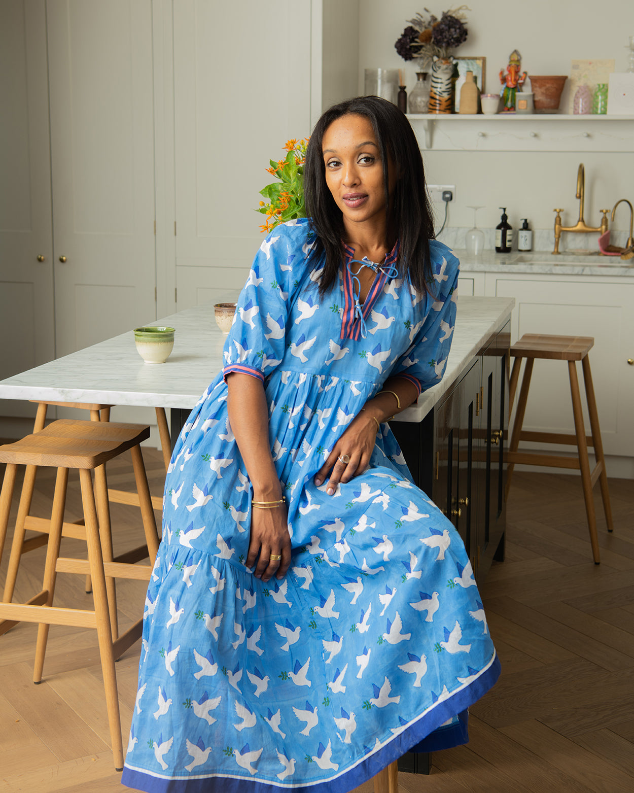 Peace Dove Dress - Blue
