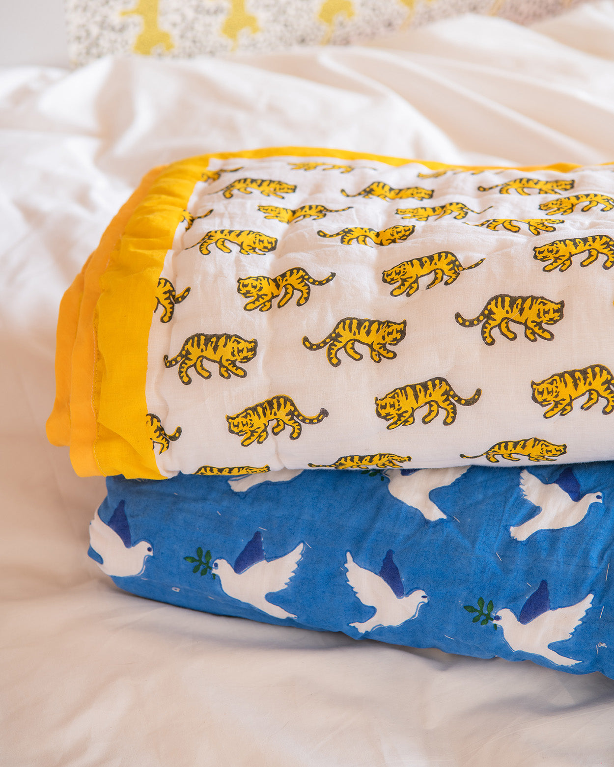 Tiger / Stripe reversible baby & toddler quilt