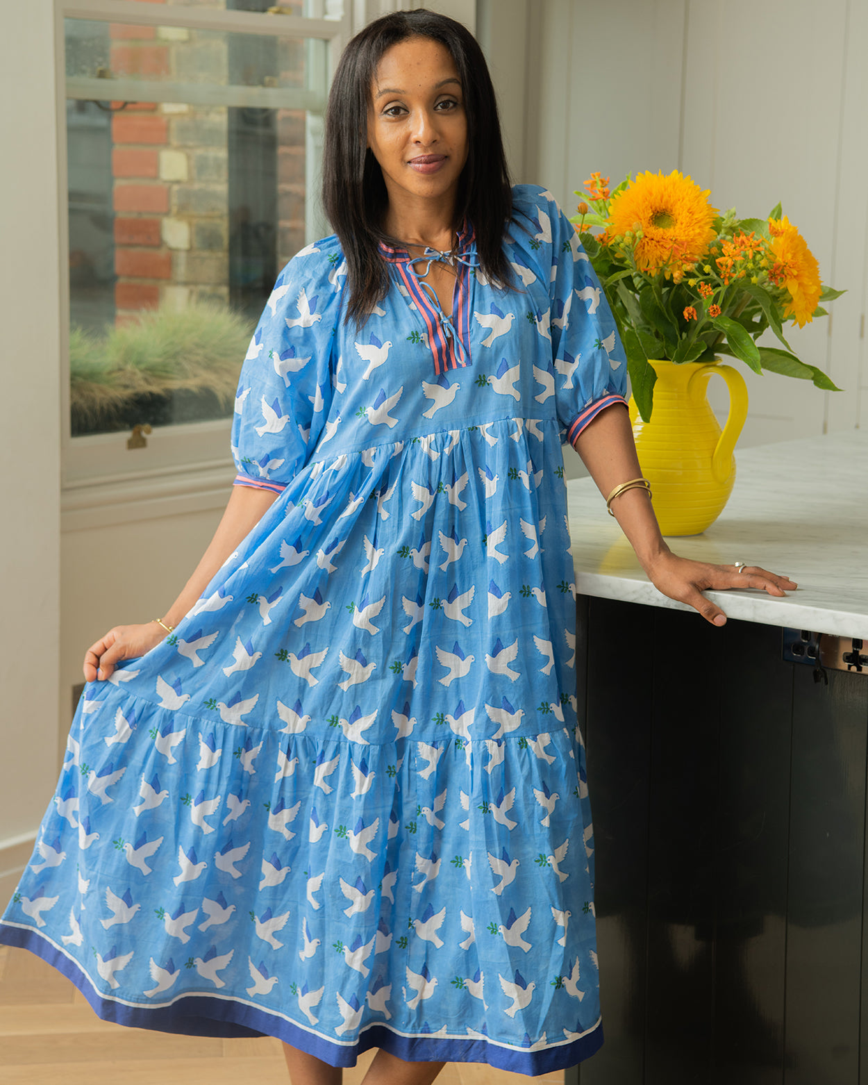 Peace Dove Dress - Blue