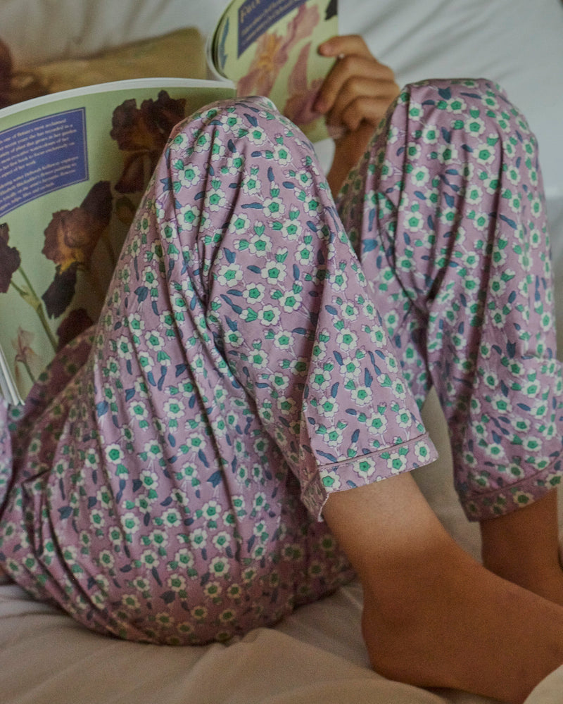 Purple floral kids pyjamas