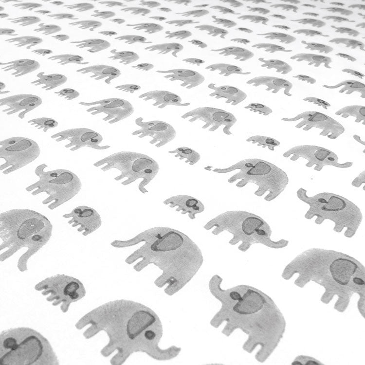 Grey elephant cotton fabric