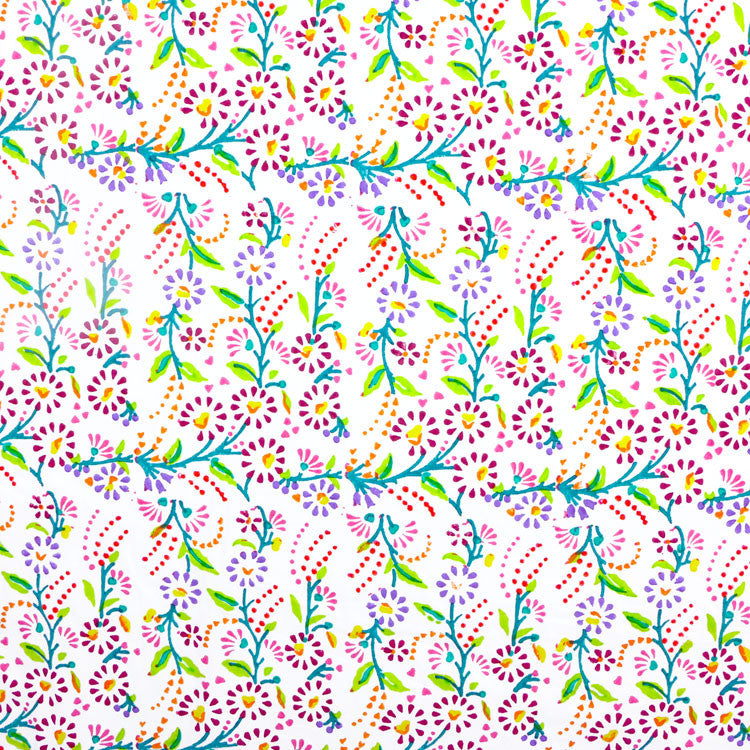 Multi floral cotton fabric