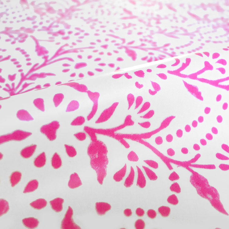 Pink floral oilcloth
