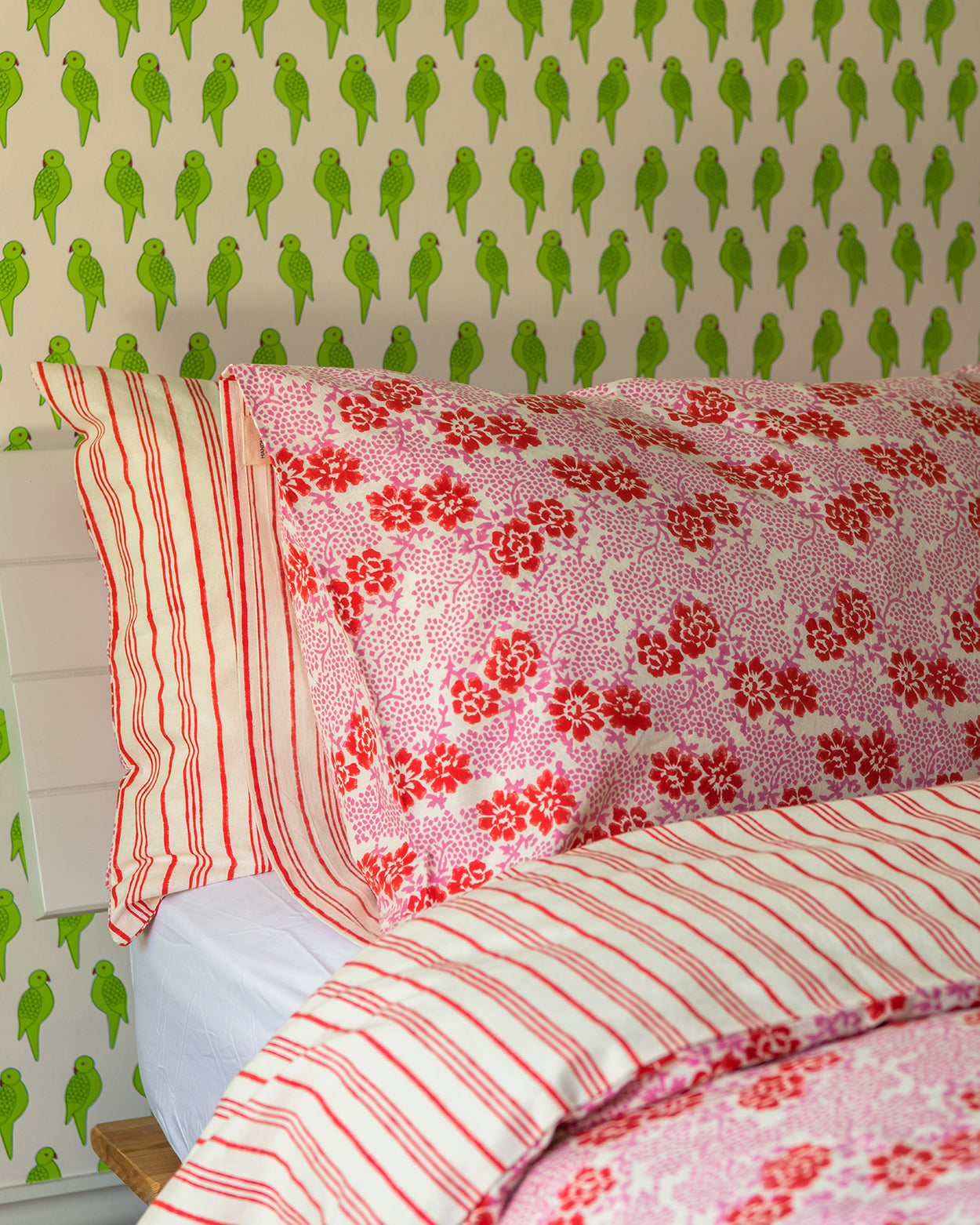 Provence floral / stripe bedlinen set