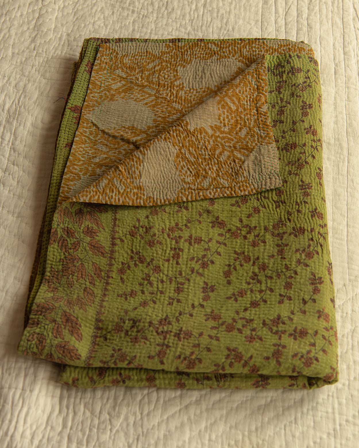 Pear fruit kantha quilt