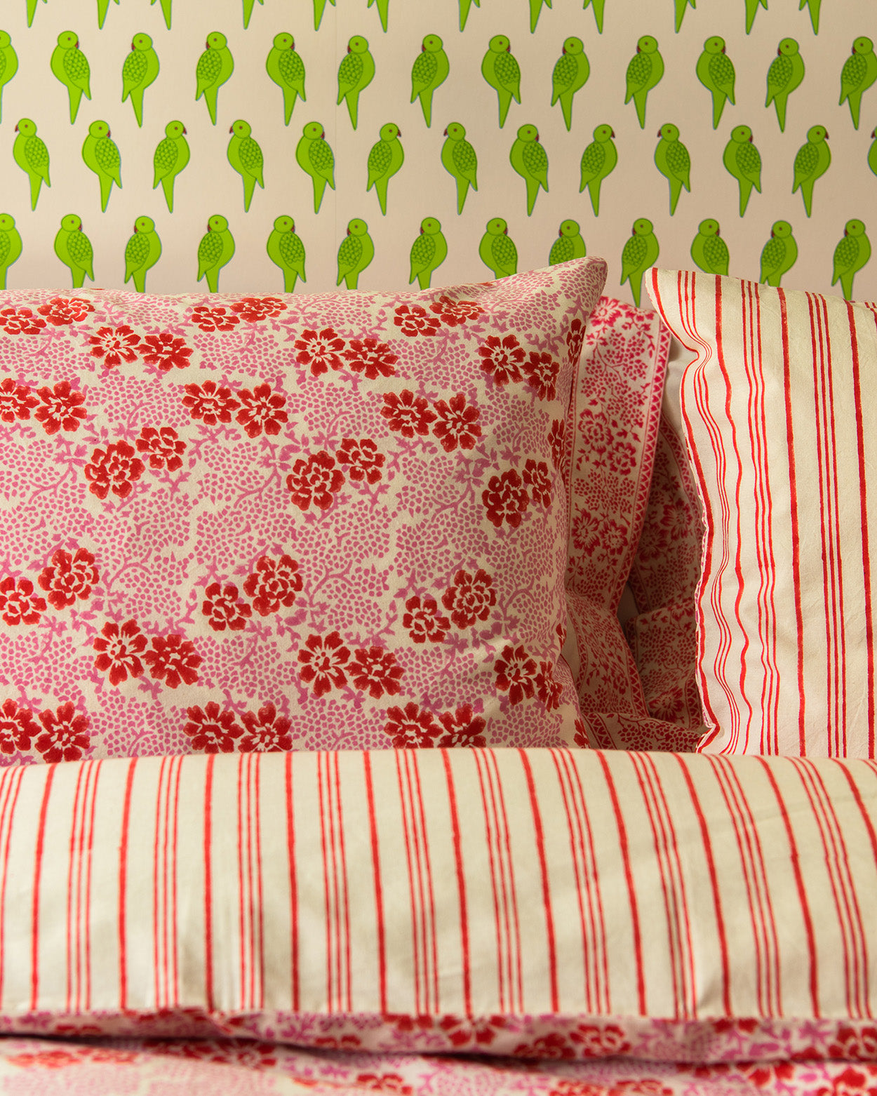 Provence adult floral / stripe bedlinen set