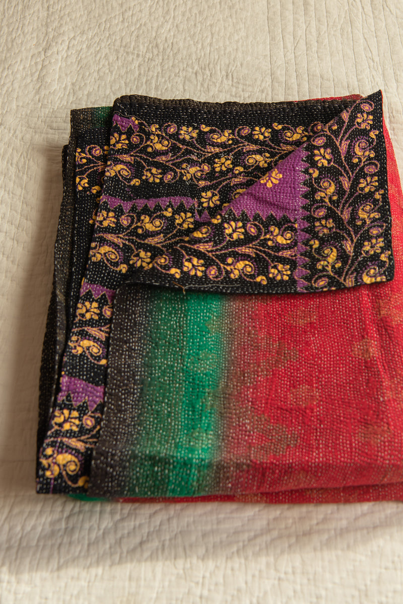 Red & Purple kantha quilt