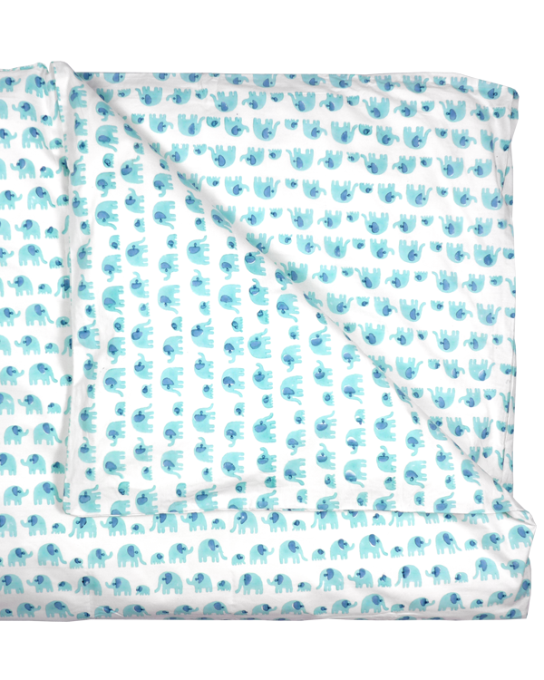 Turquoise elephant single duvet cover