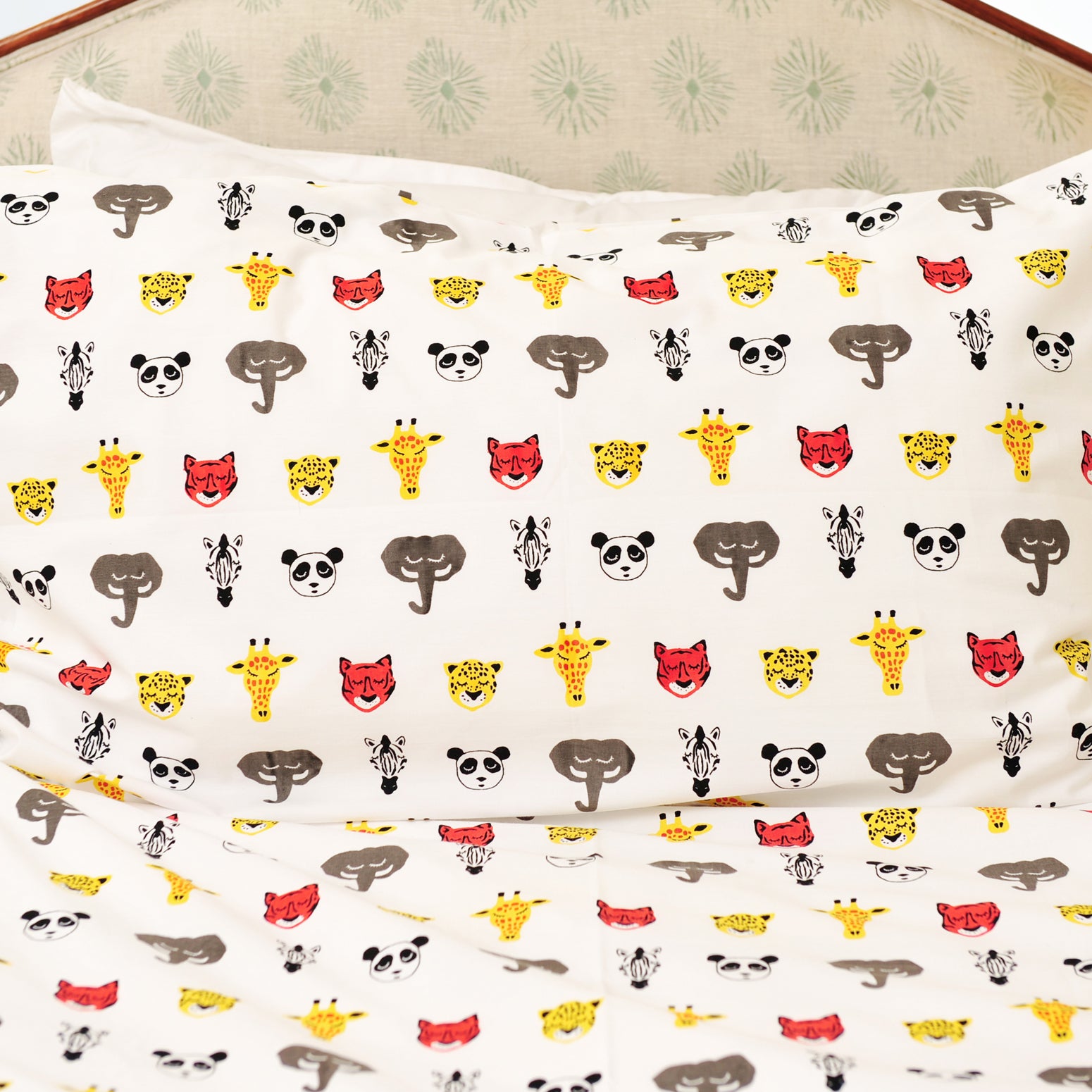 Sleepy safari heads single bedding set