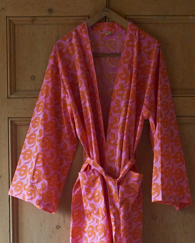 Pink & Orange Snake kimono