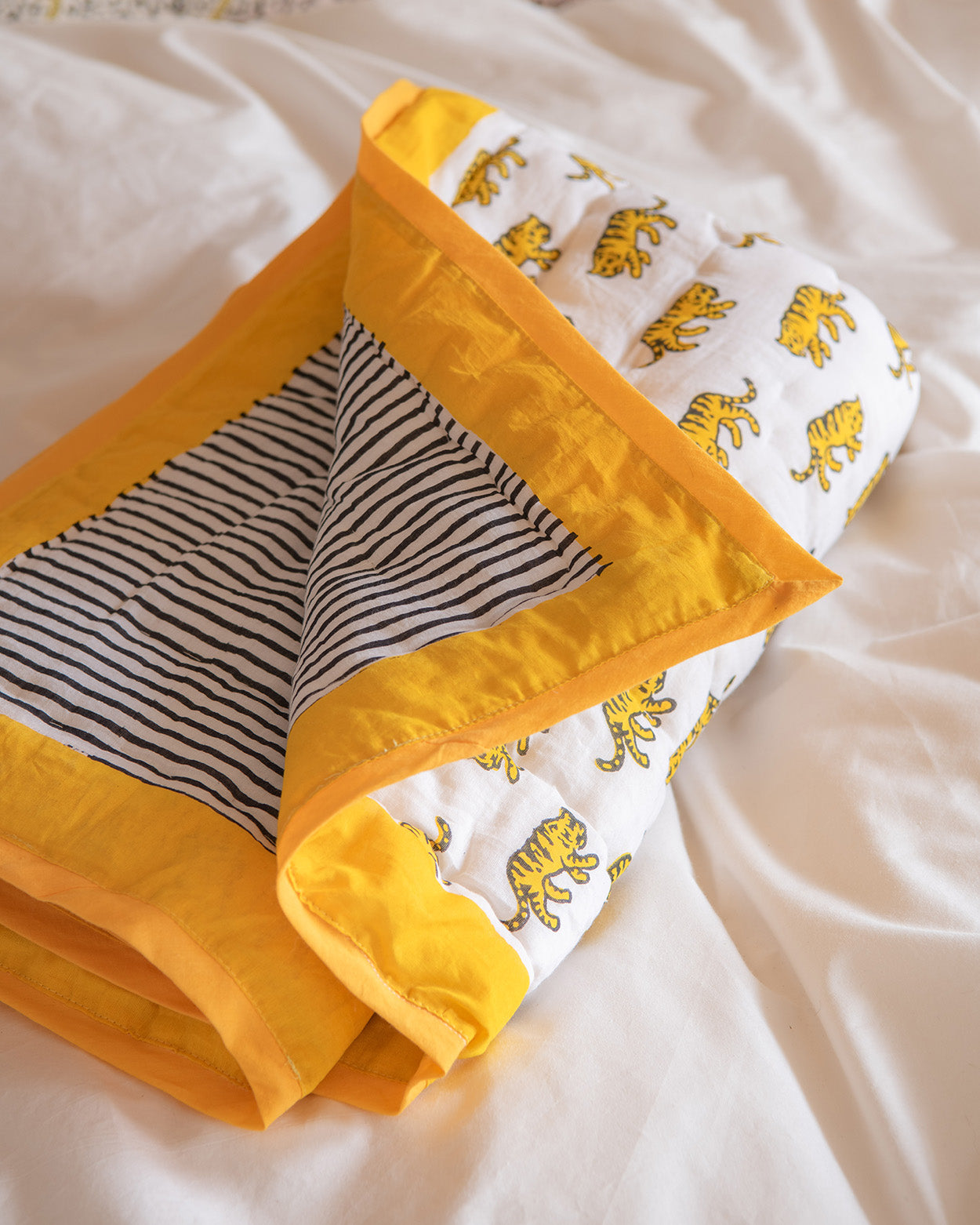Tiger / Stripe reversible baby & toddler quilt
