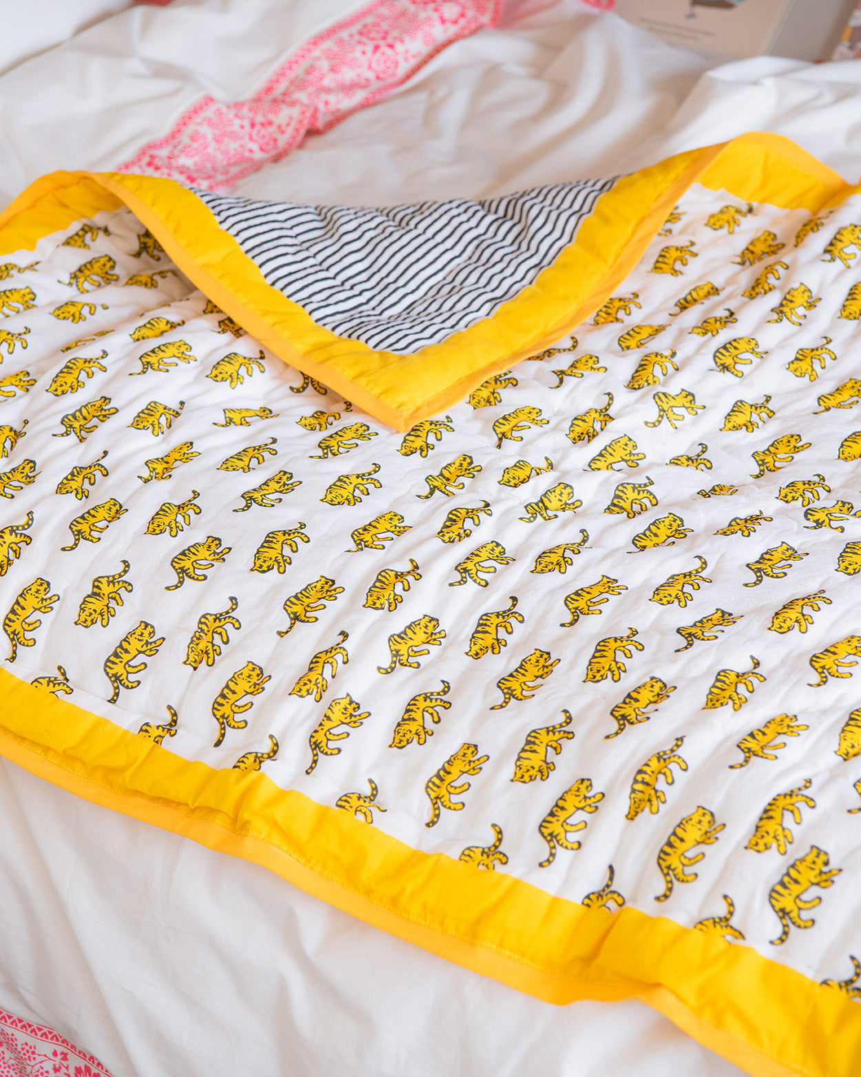 Tiger / Stripe reversible baby & toddler quilt