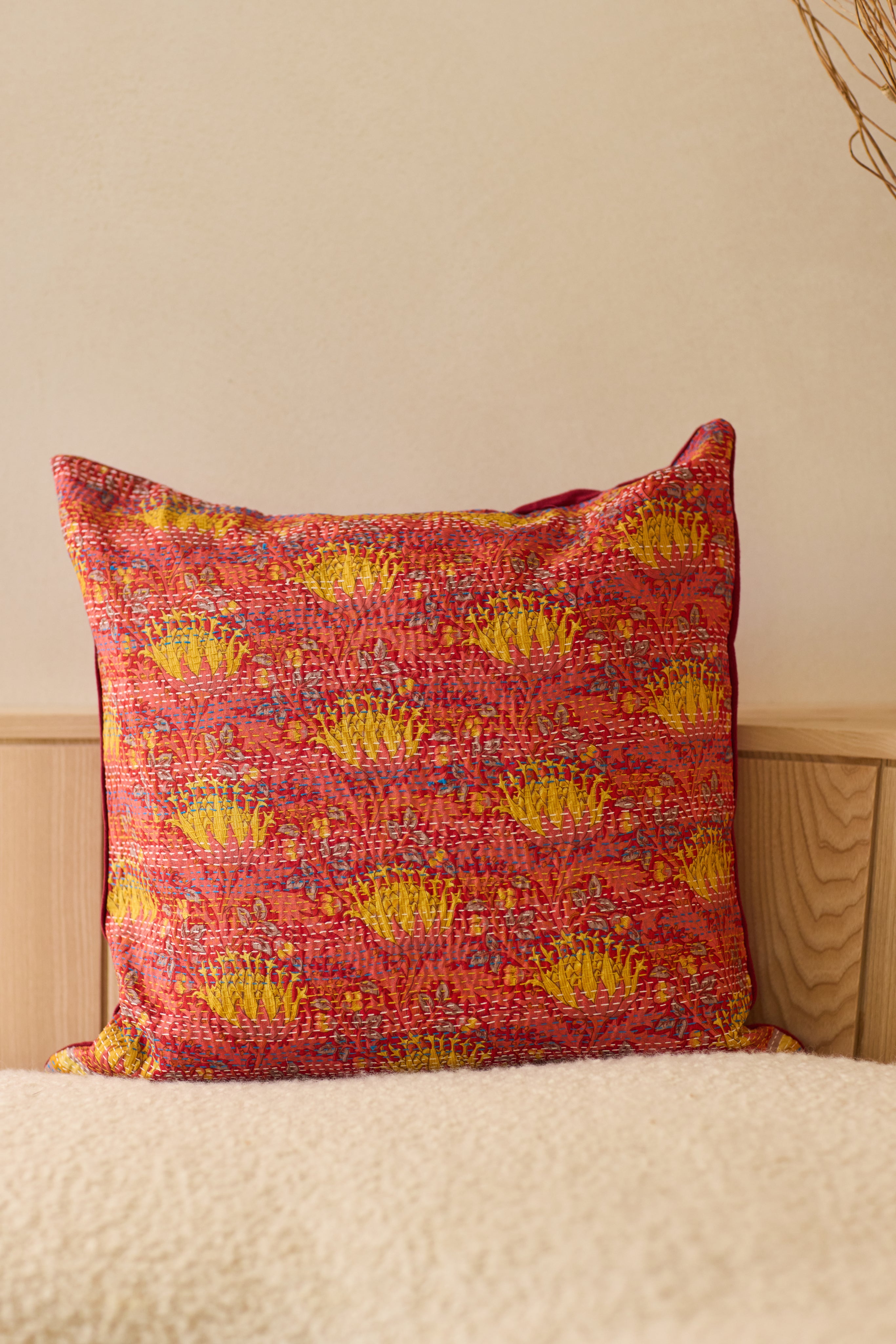 Kantha Silk/Linen Cushion