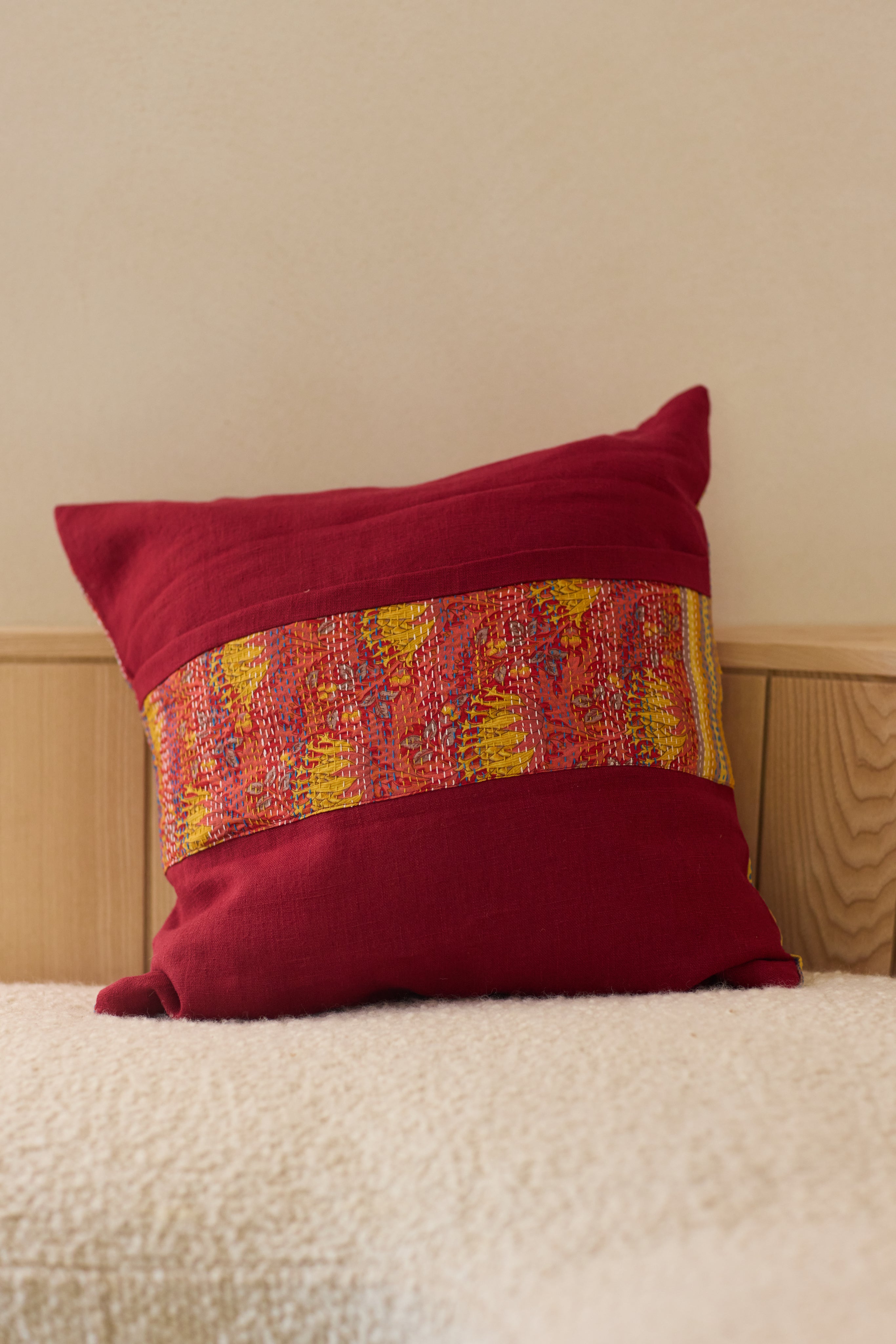 Kantha Silk/Linen Cushion