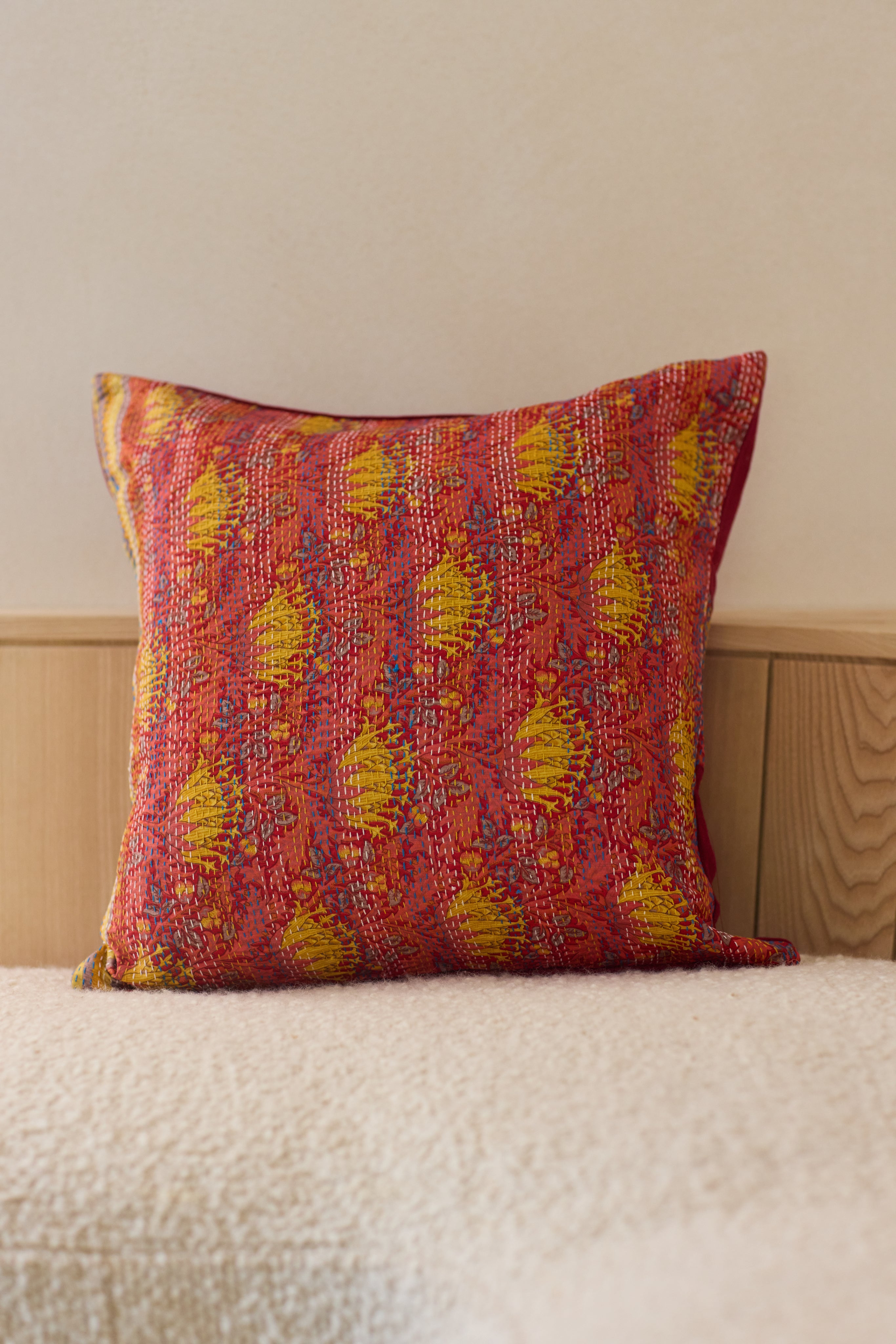 Kantha Silk/Linen Cushion