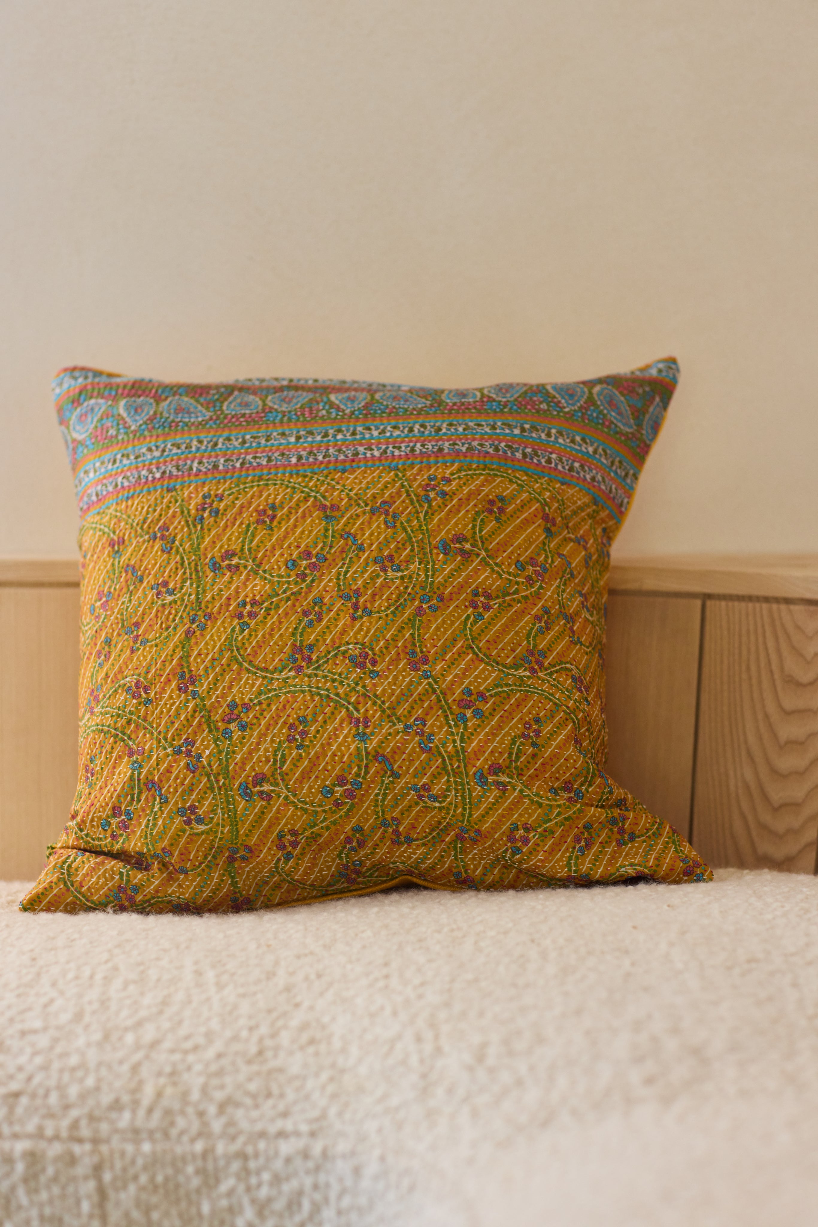Kantha Silk/Linen Cushion
