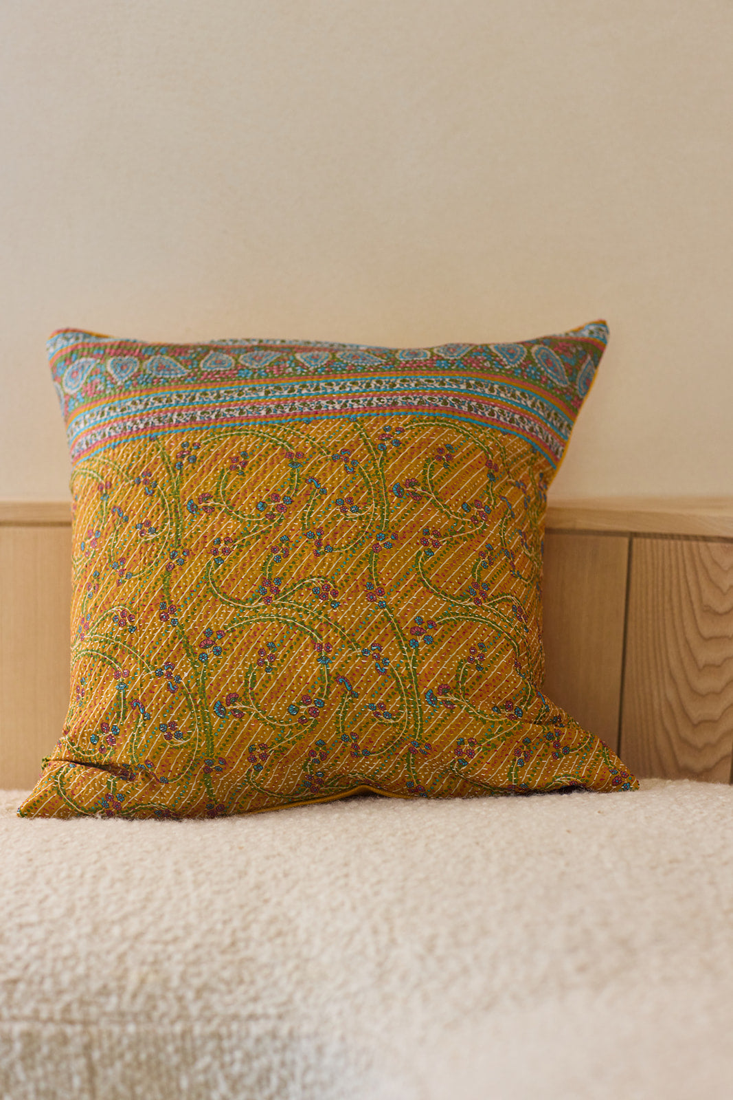 Kantha Silk/Linen Cushion