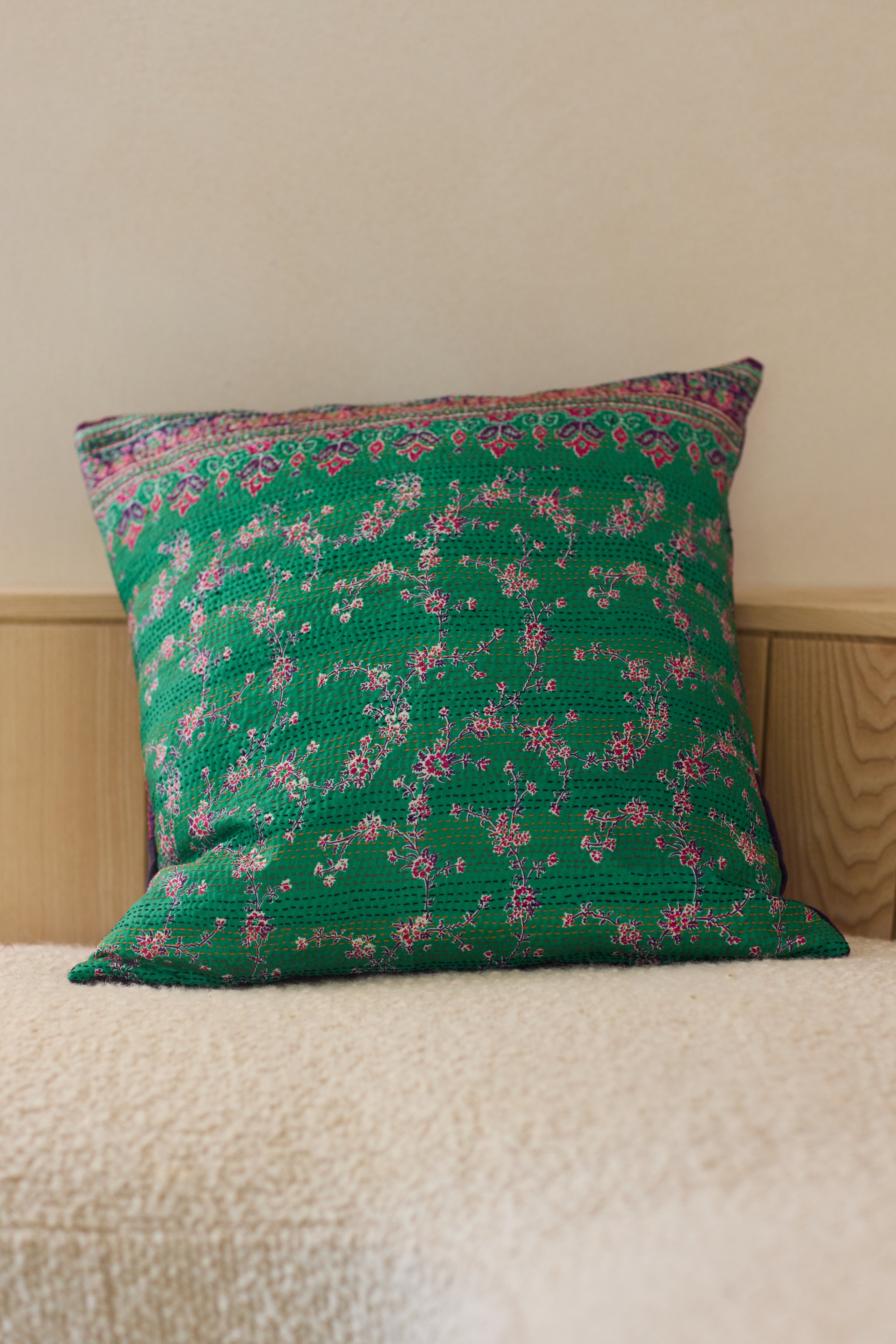 Kantha Silk/Linen Cushion