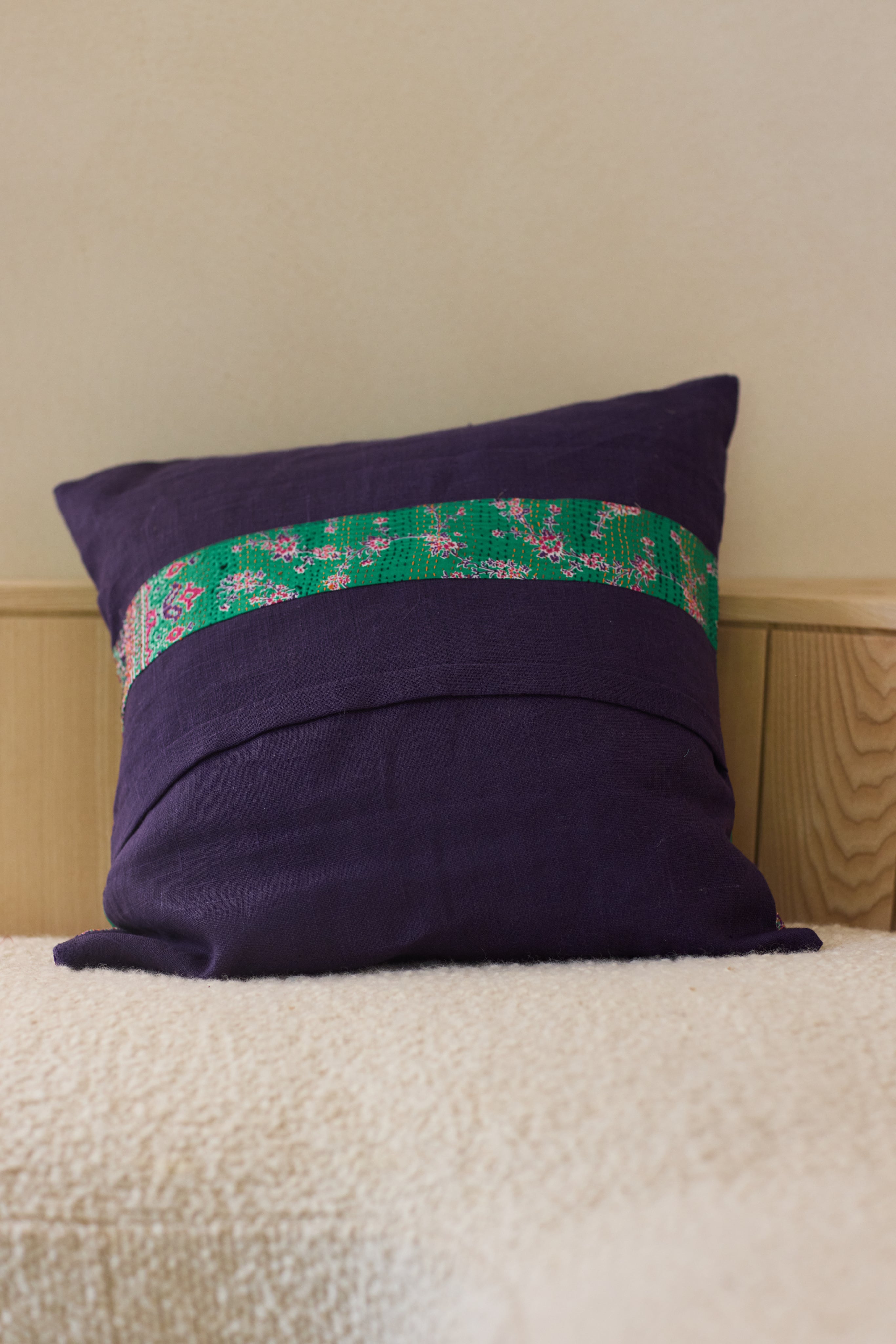 Kantha Silk/Linen Cushion