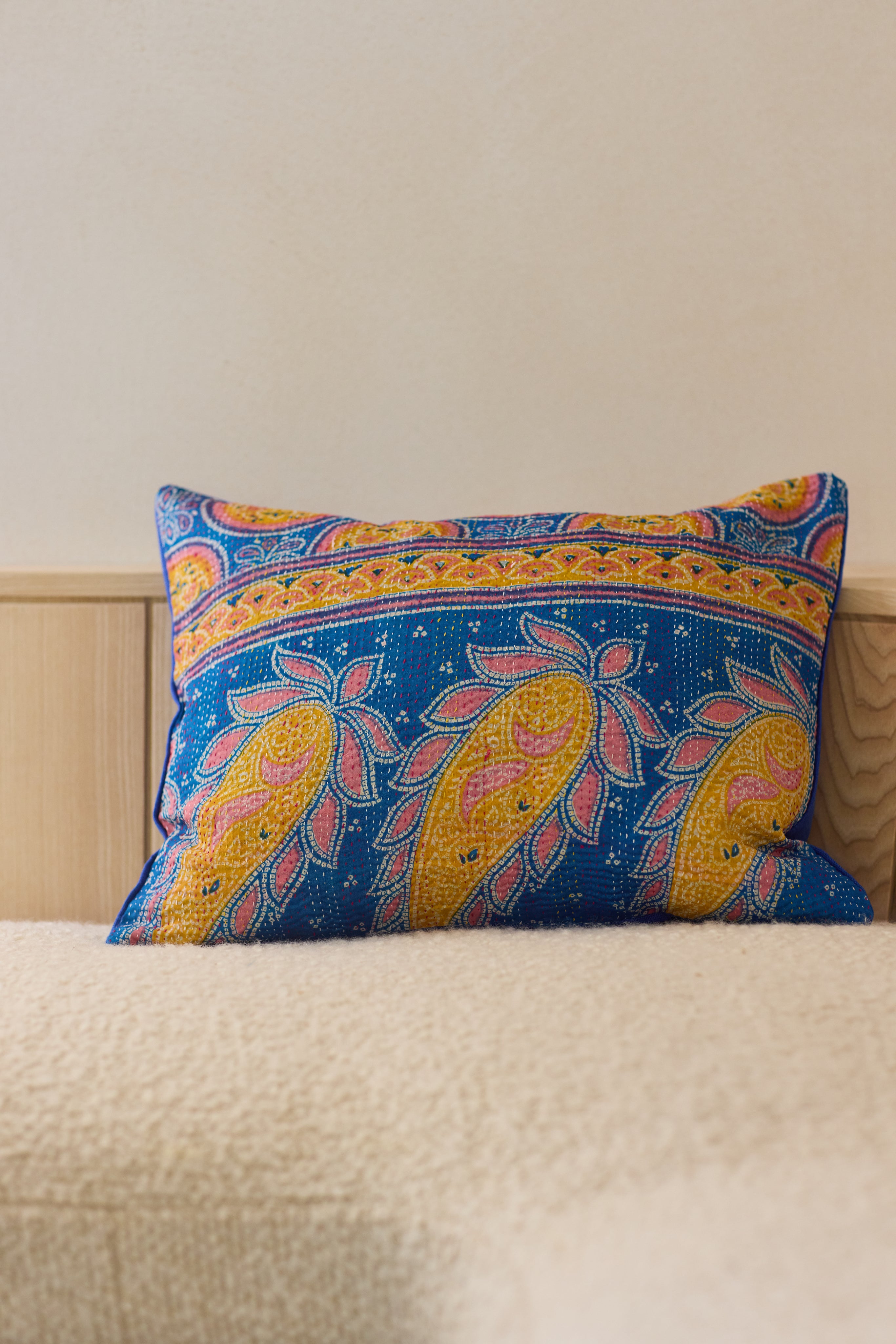 Kantha Silk/Linen Cushion