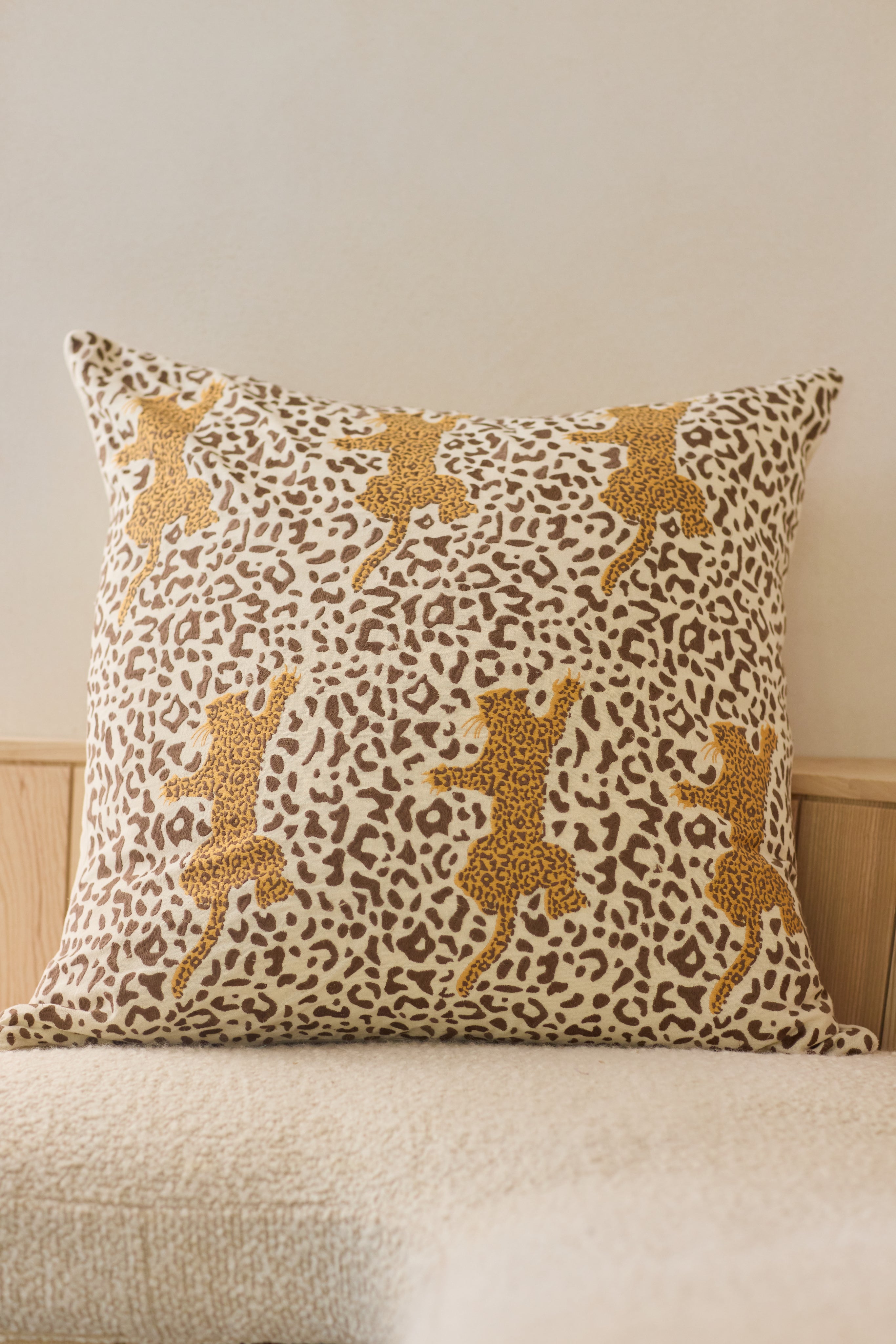 Leopard Embroidered Cushion