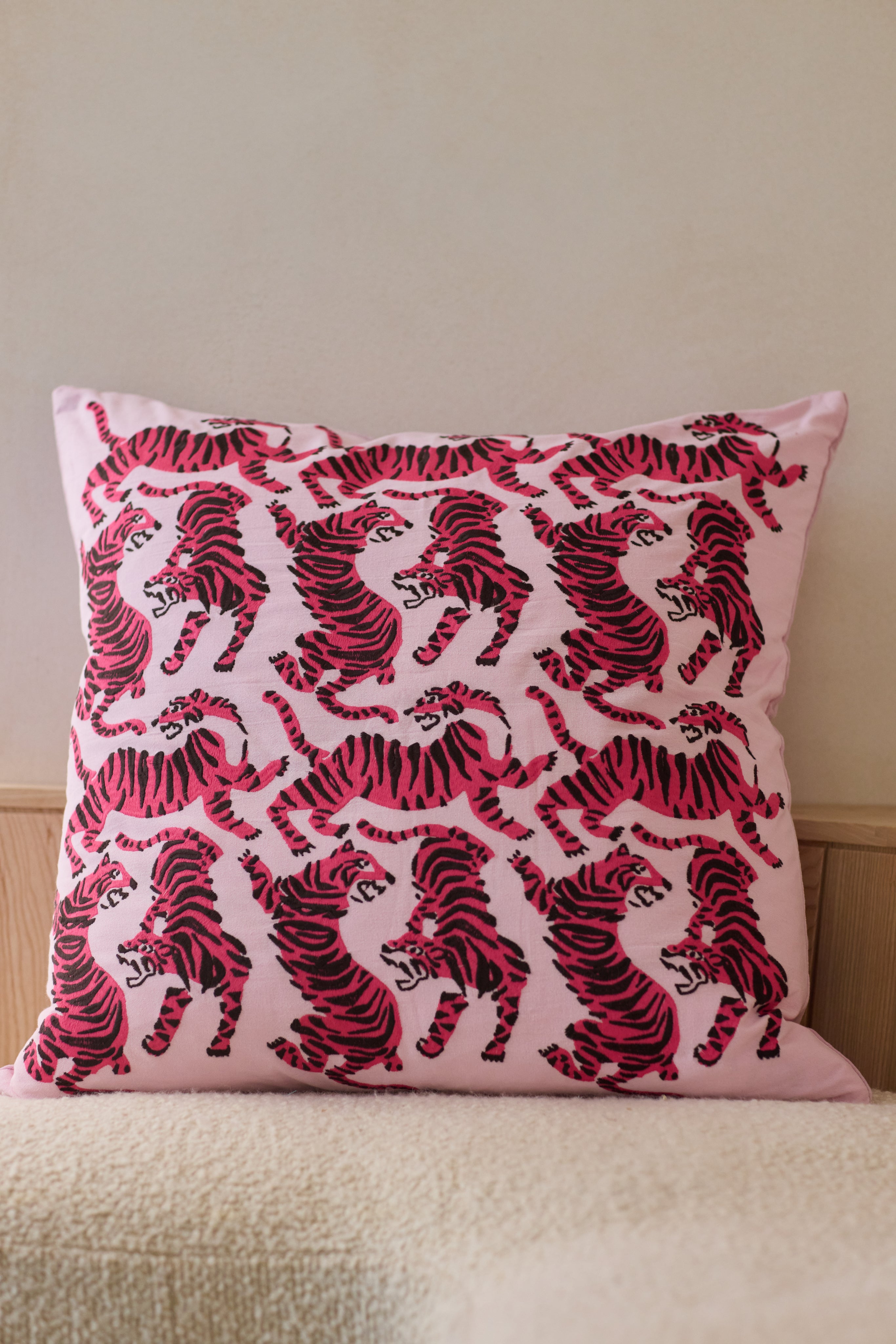 Tiger Embroidered Cushion