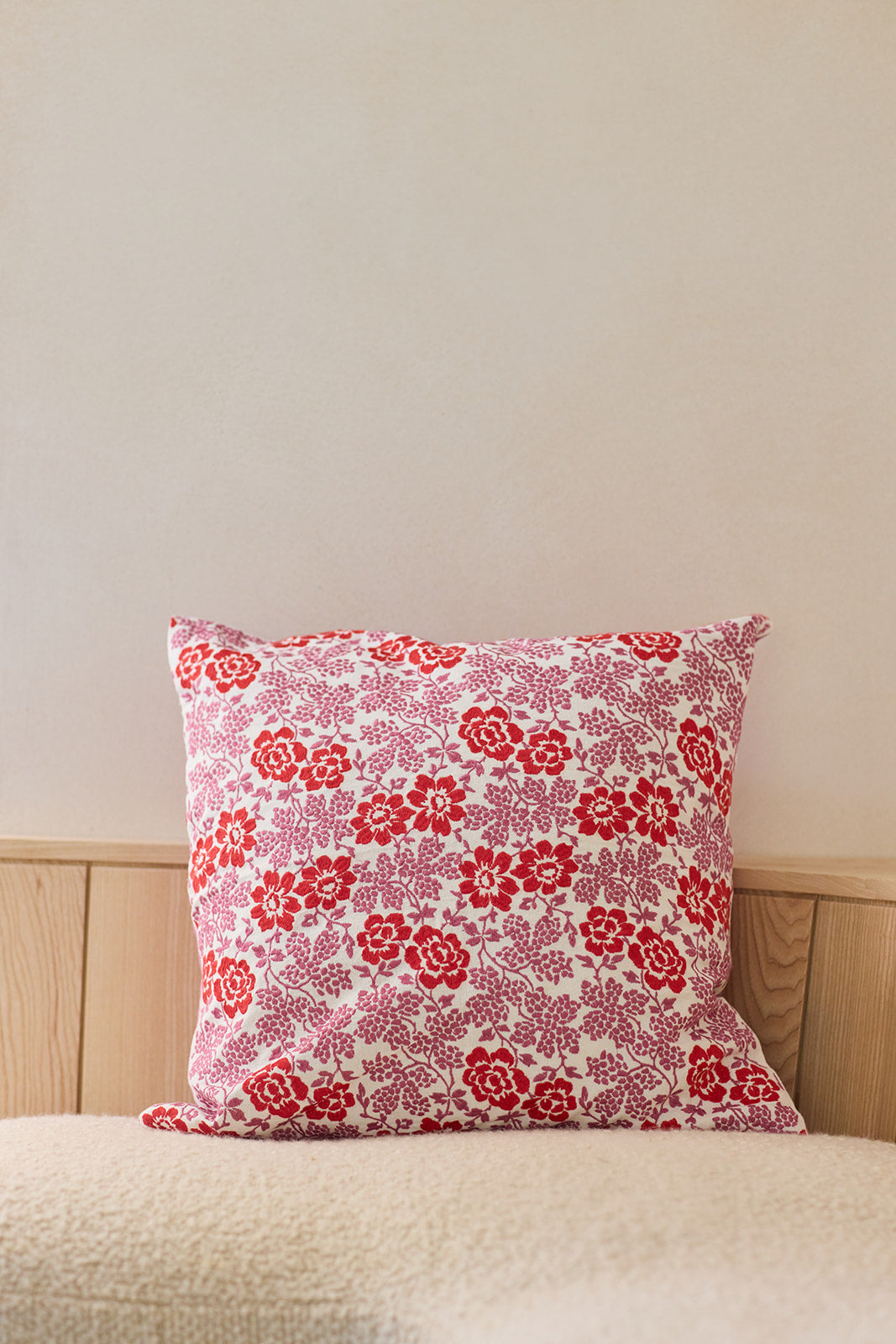 Provence Floral Embroidered Cushion