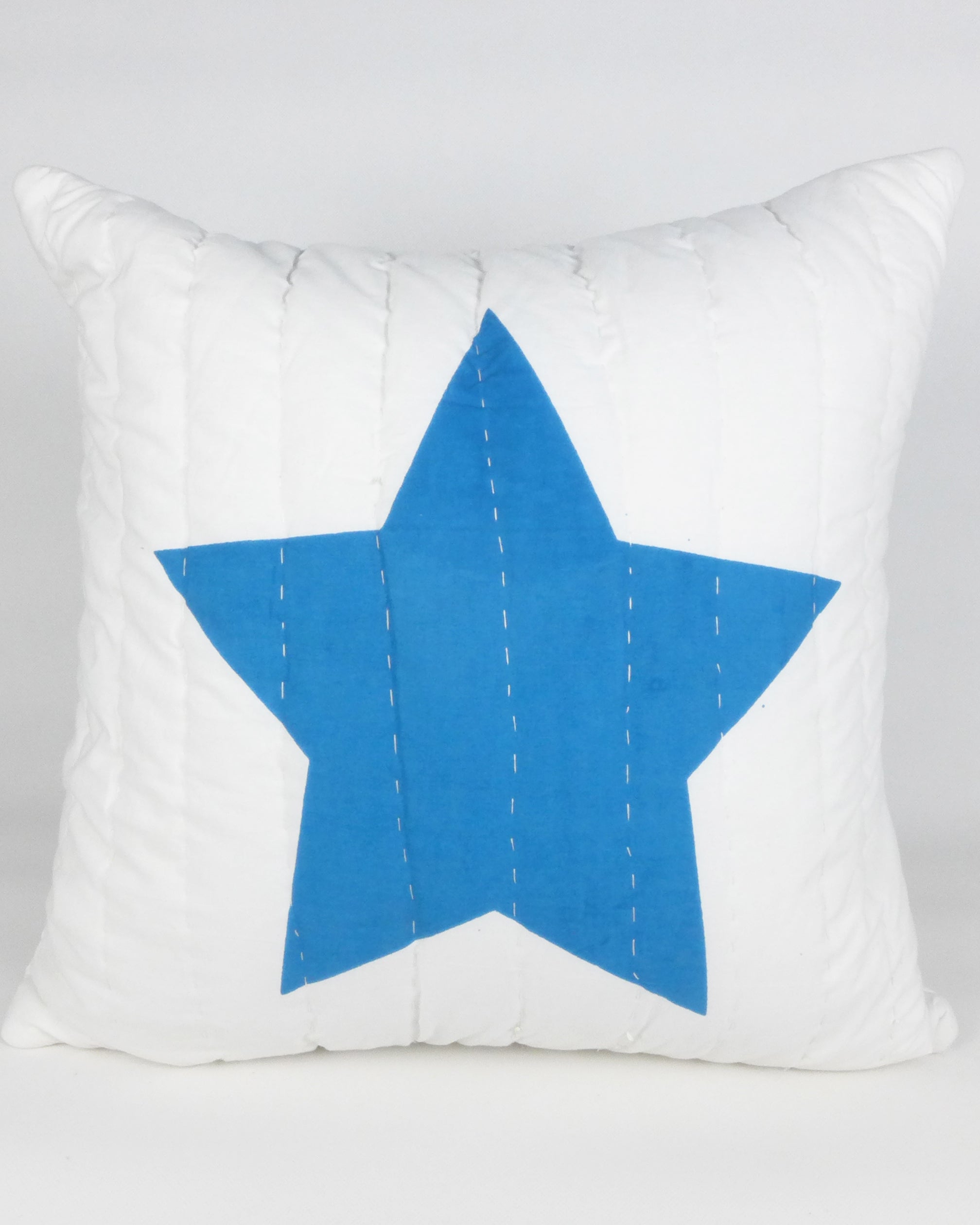 Blue & red star printed cushion