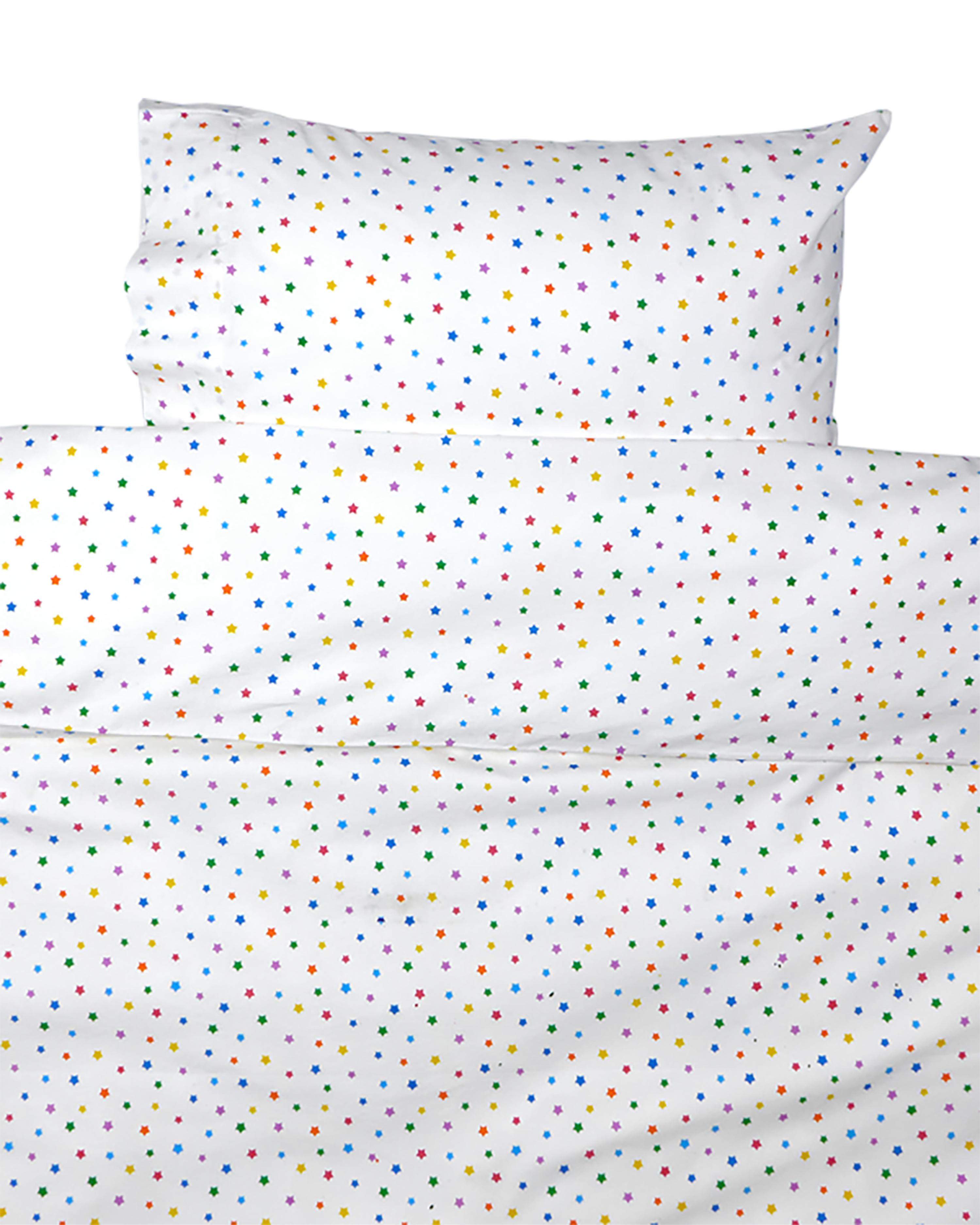 Multicolour star toddler cot bed duvet set